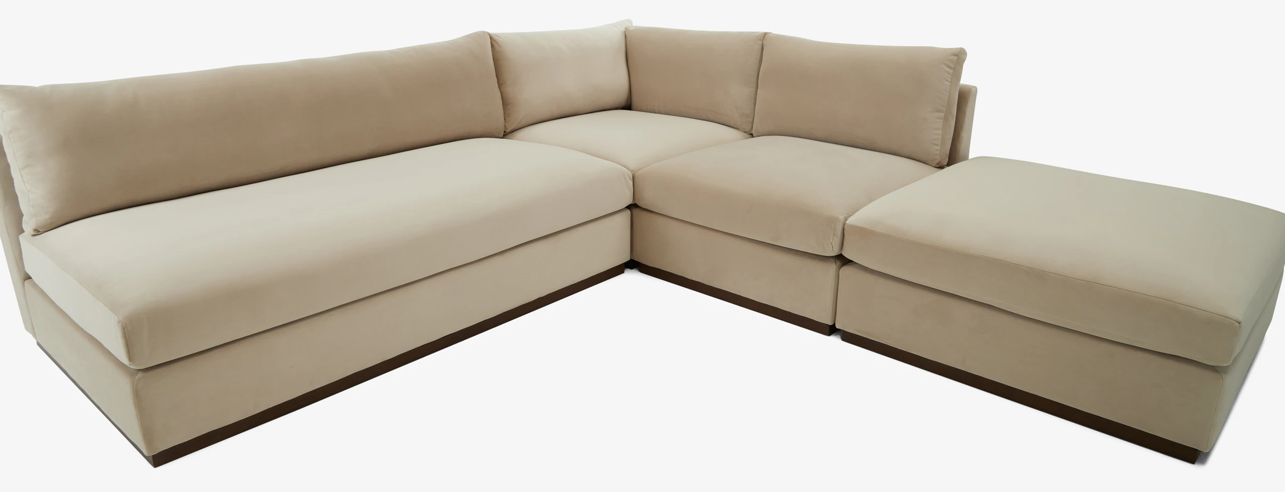 Holt Loveseat Bumper With Ottoman Sectional Royale Sand