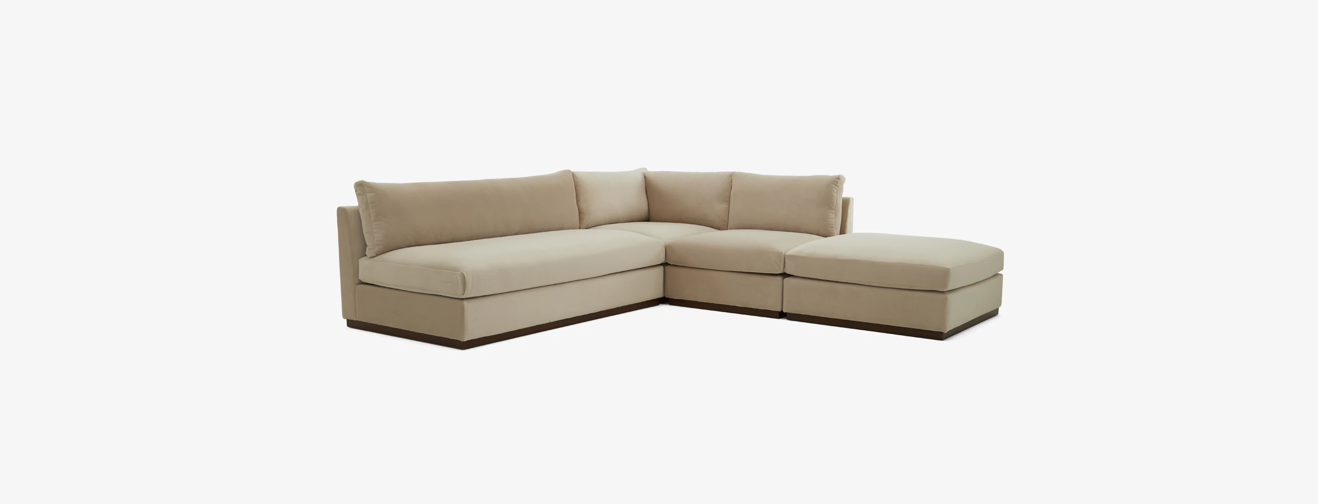 Holt Loveseat Bumper With Ottoman Sectional Royale Sand