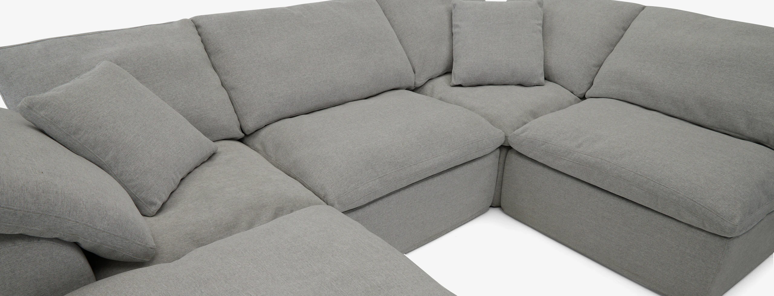 Bryant Slipcovered Modular Sofa Bumper Sectional Milo Dove