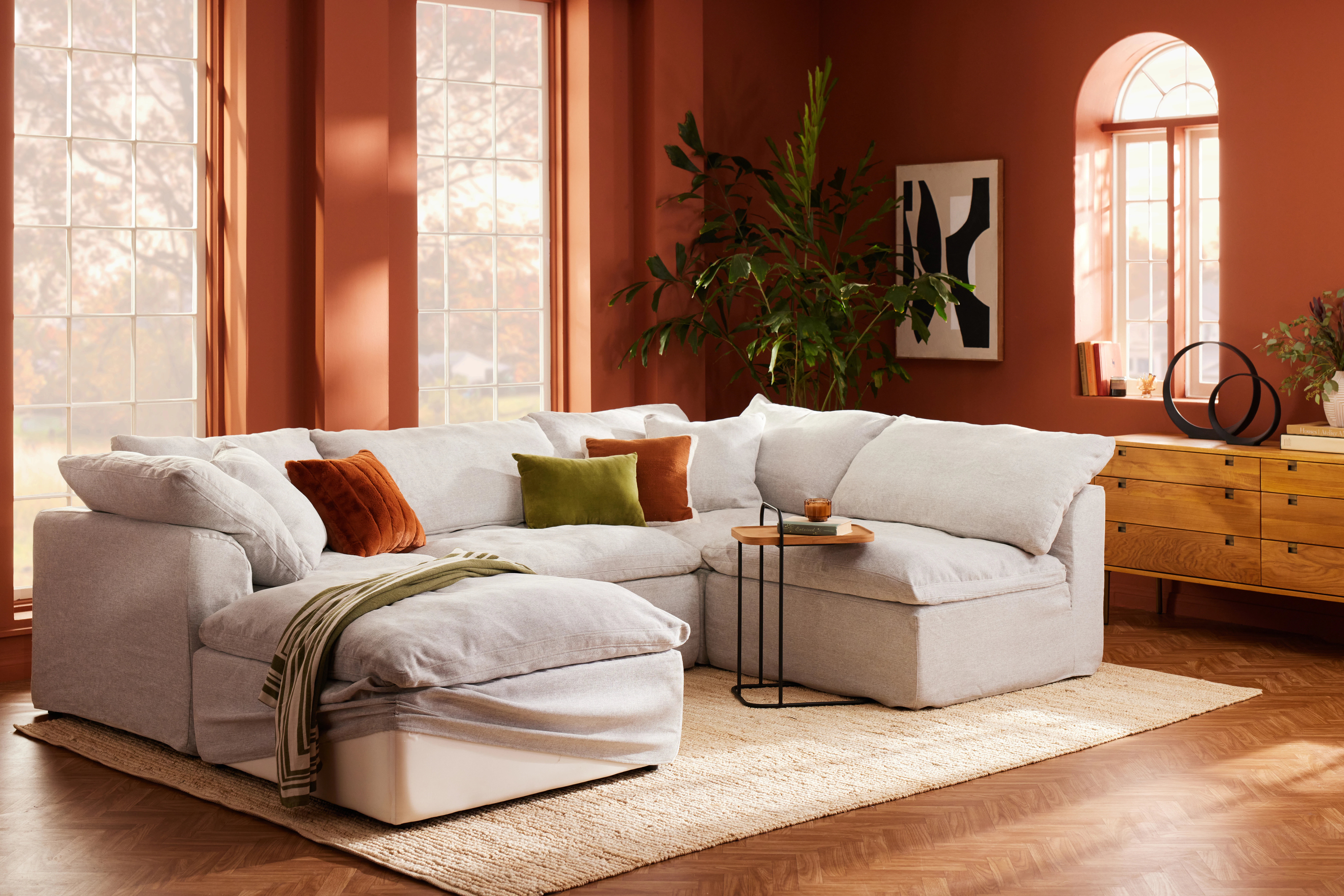 Bryant Sofa Bumper Slipcover Milo Dove