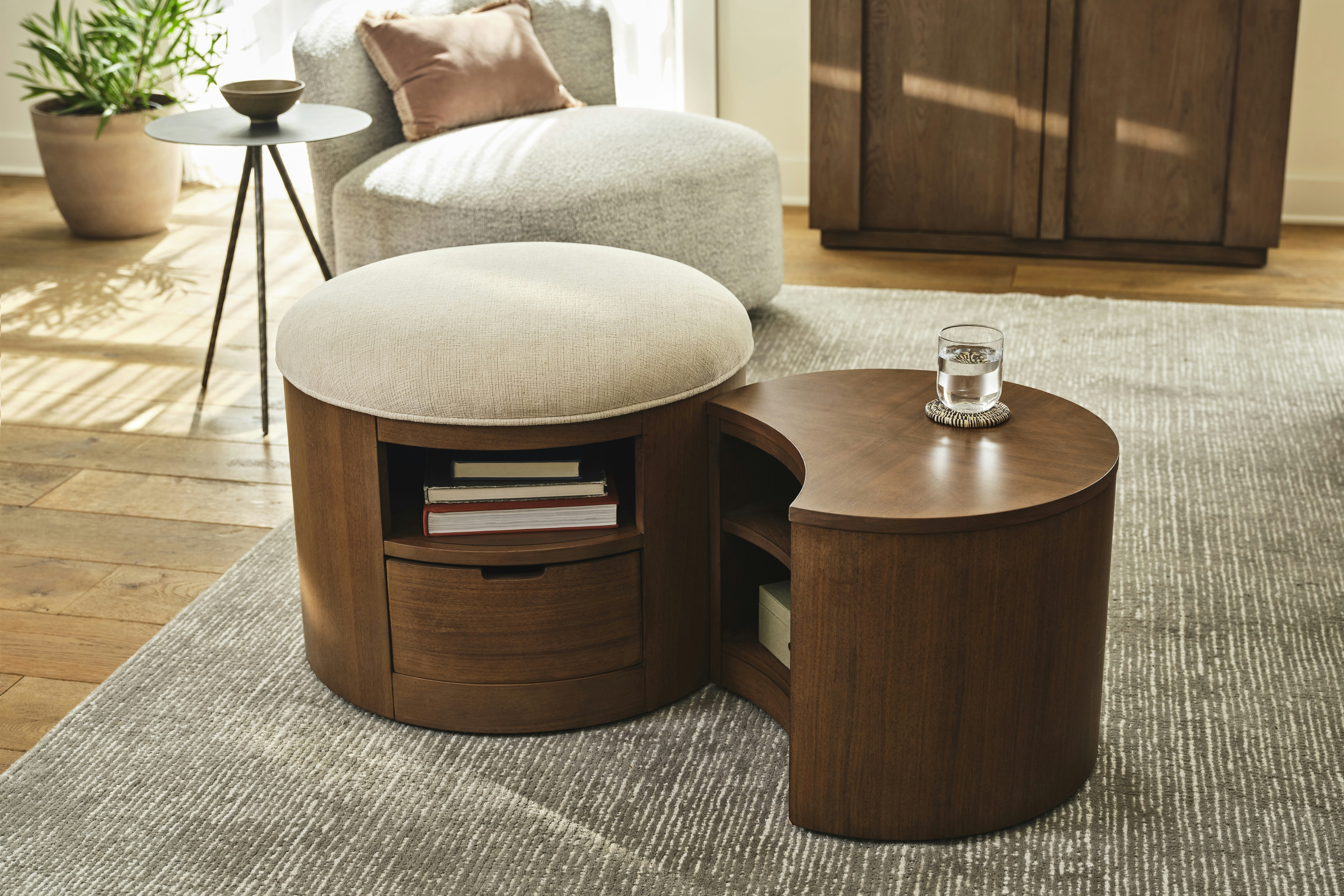 Coffee table ottoman combo online