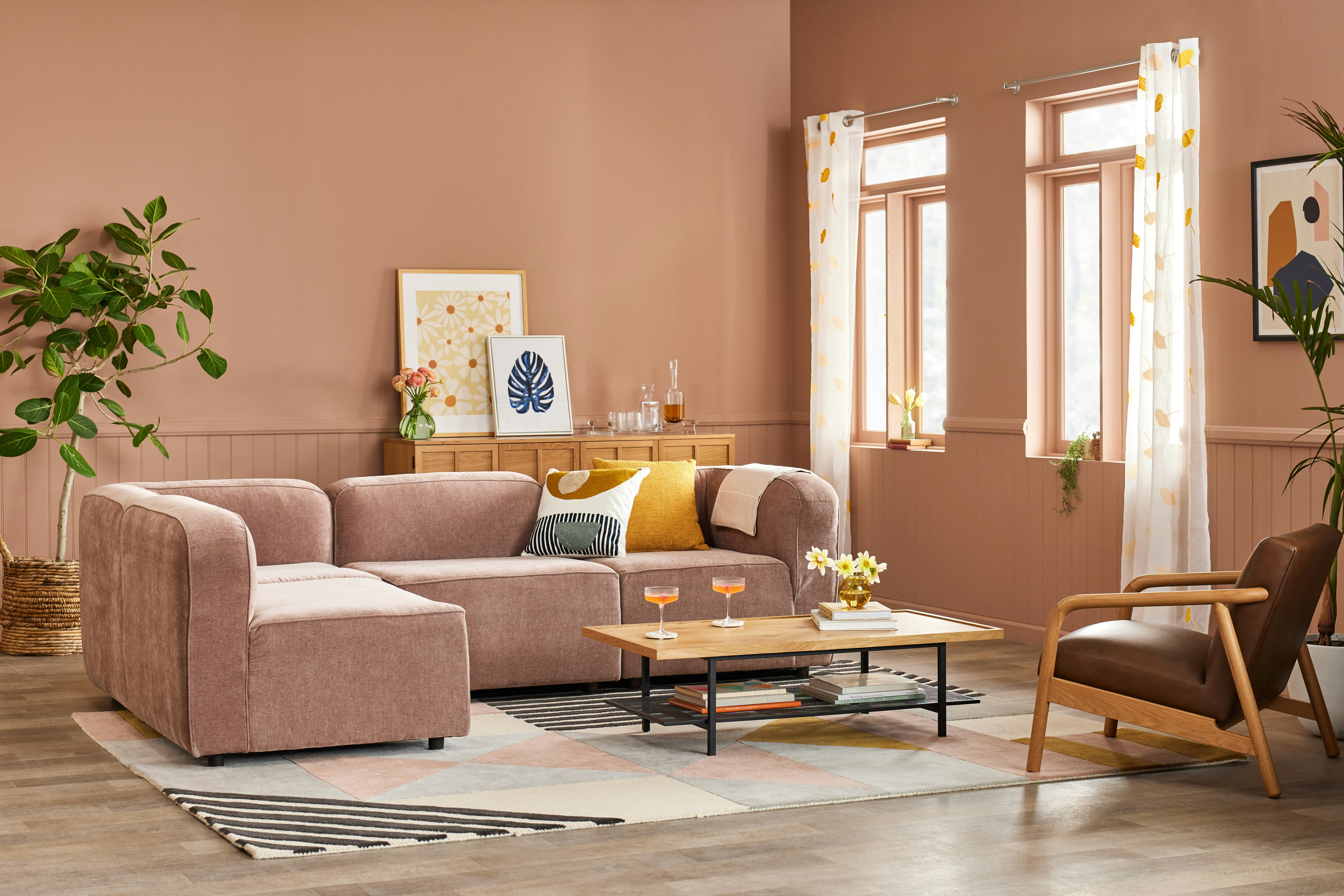 Logan Sectional Kenely Mauve