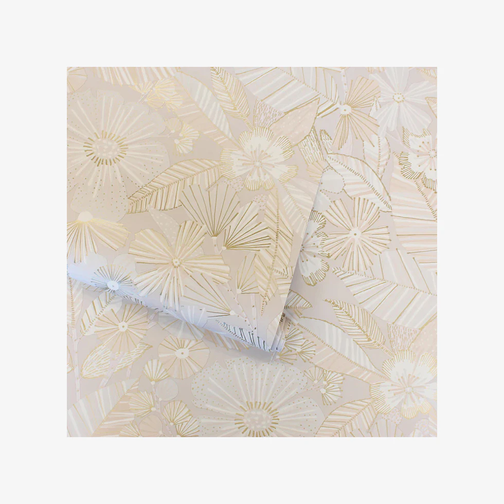 Pearlescent Floral Wallpaper Blush