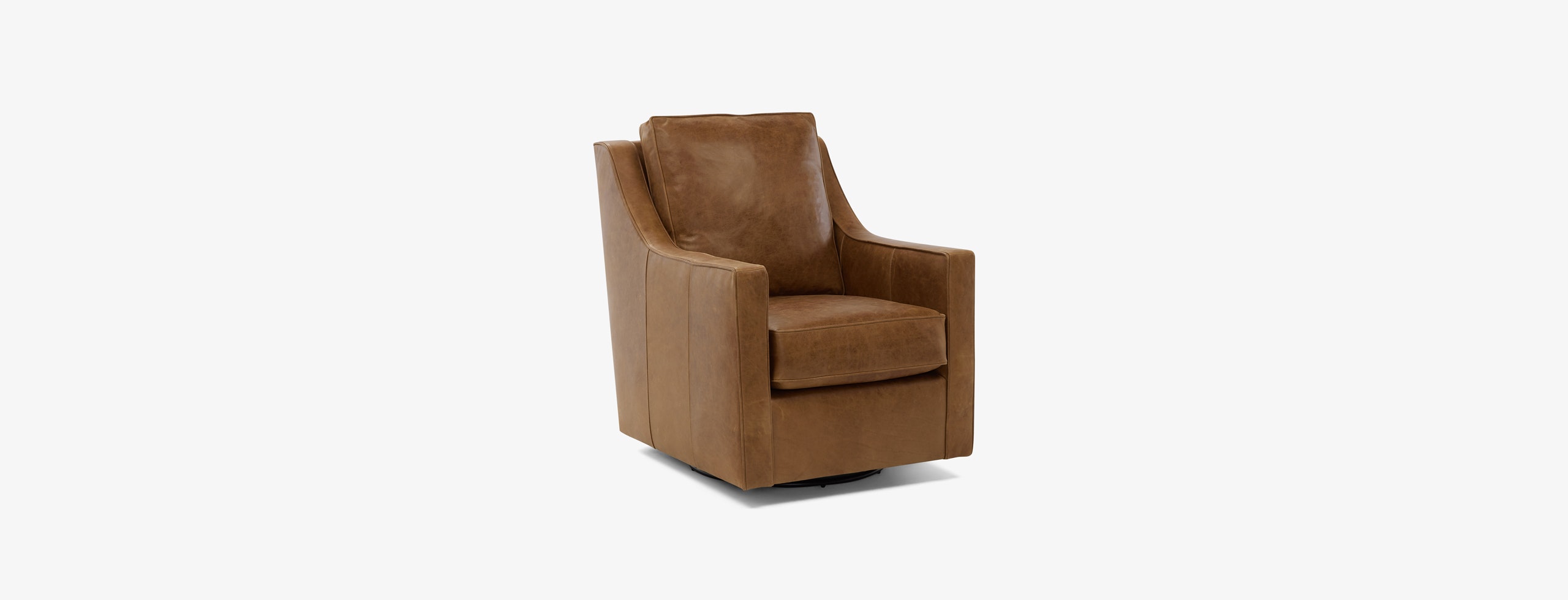 Cooper Leather Swivel Glider Chair Joybird