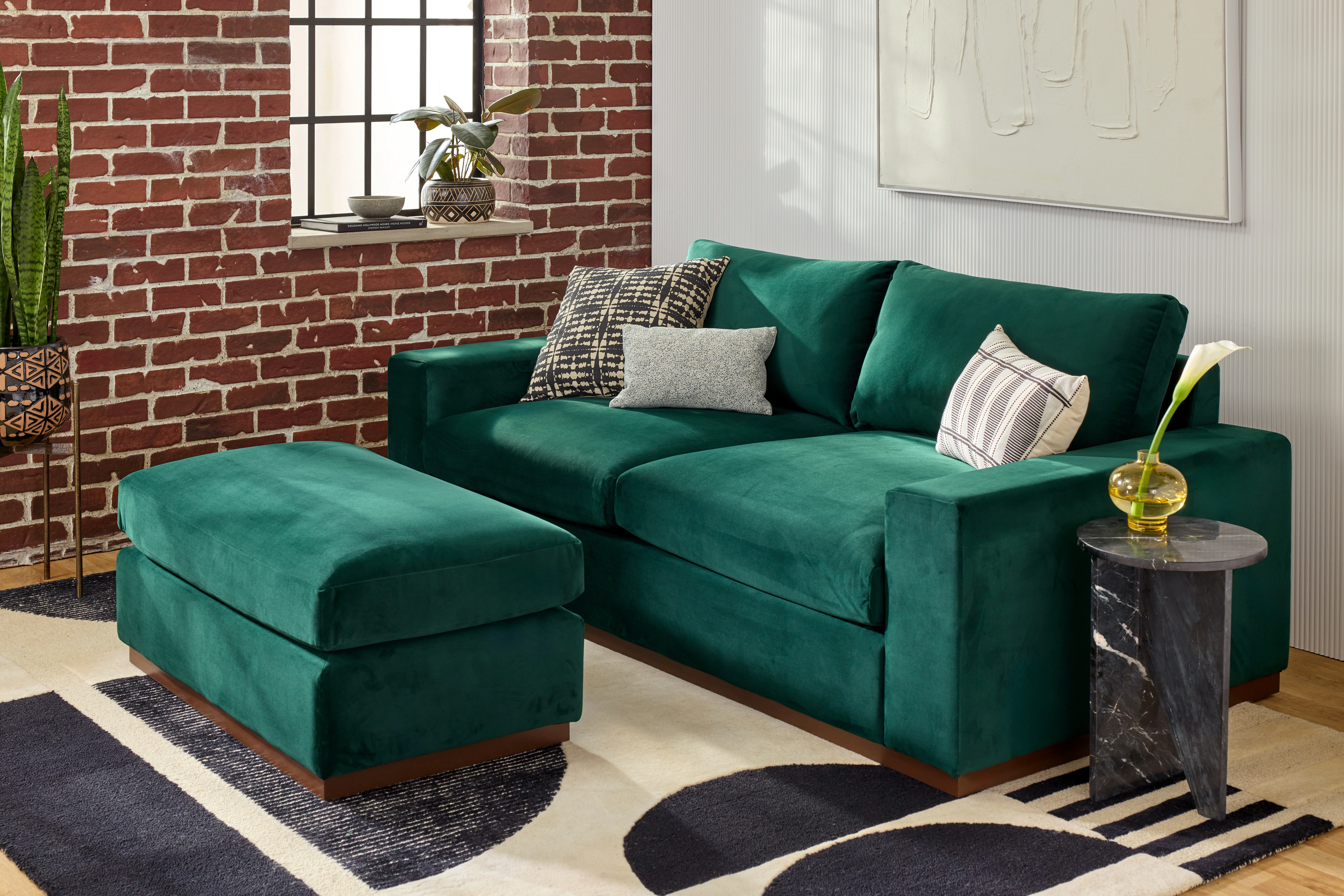 Holt Sofa Ottoman Royal Evergreen