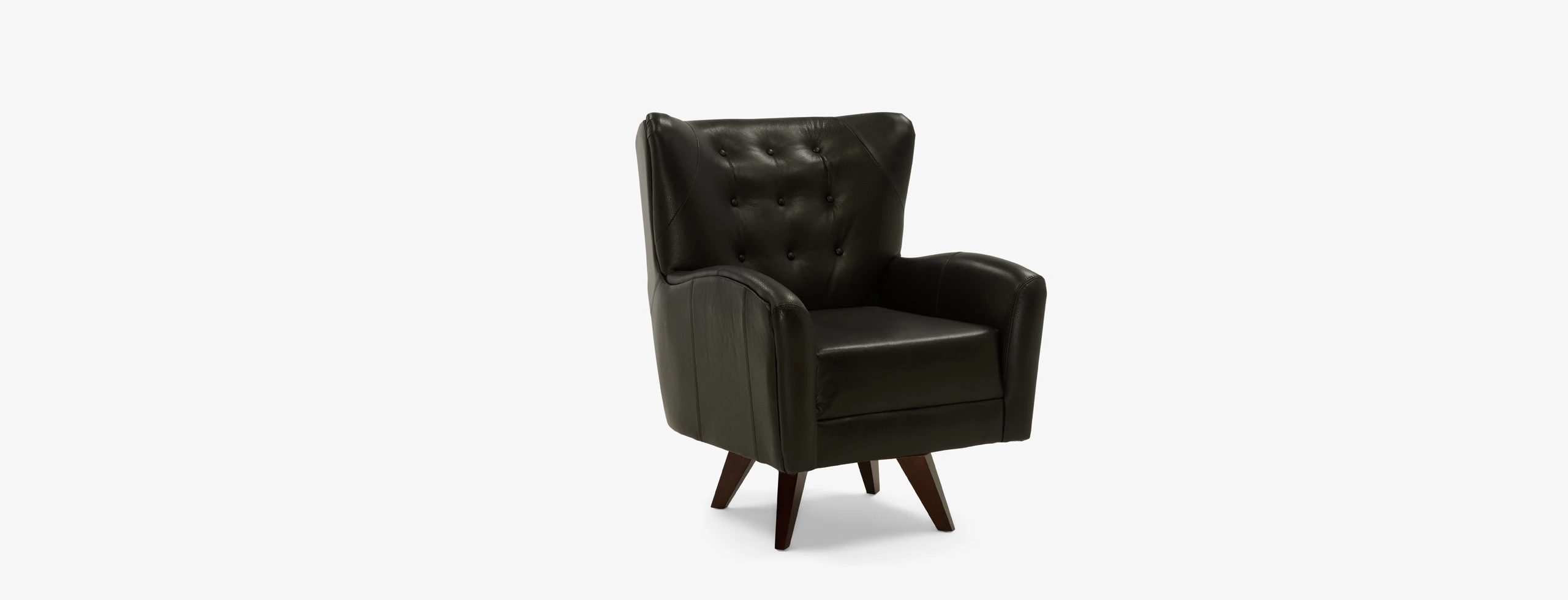 Harlow Leather Swivel Chair - Thumbnail 3