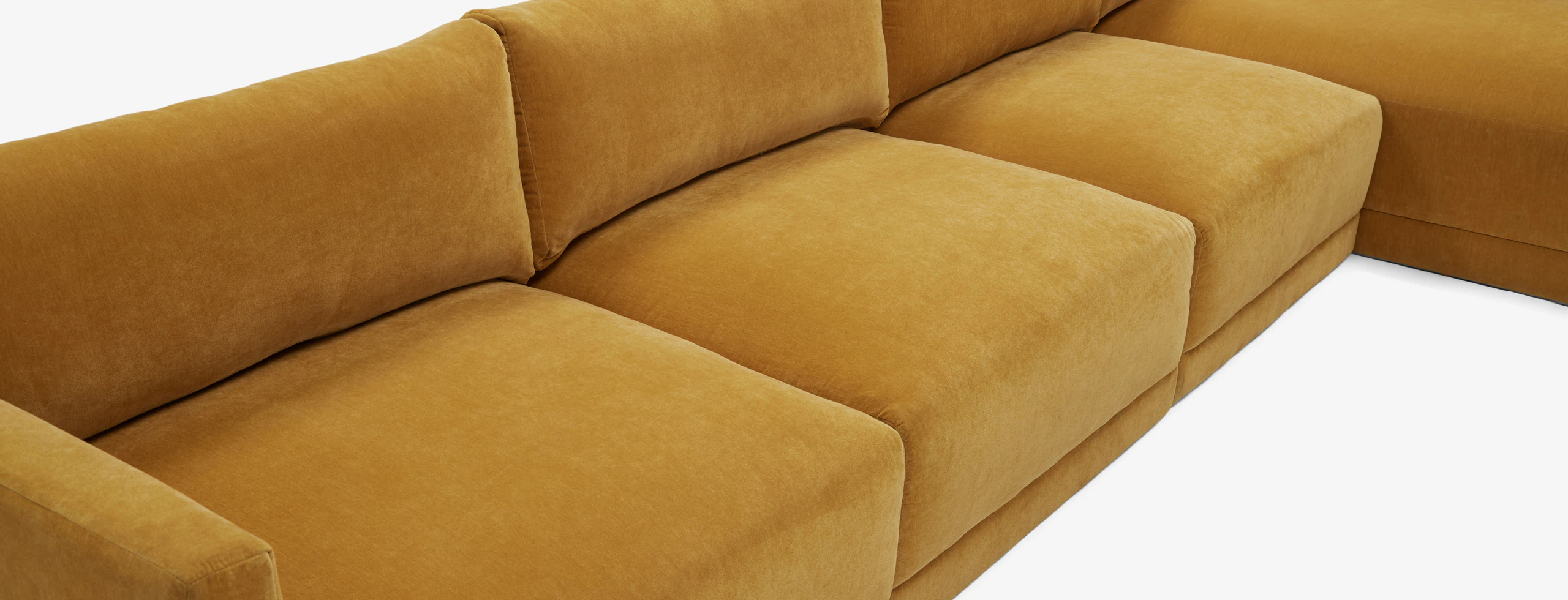 Maurice Modular Grand Chaise Sectional Harper Amber Gold