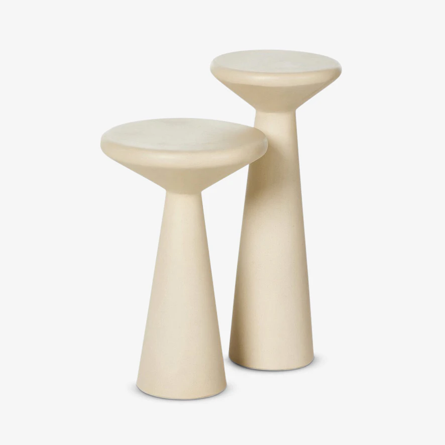 Ravine Concrete Accent Tables Natural Cream