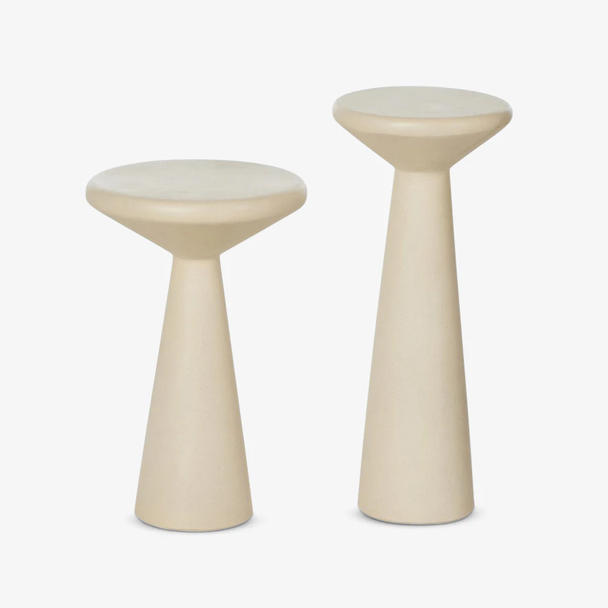 Ravine Concrete Accent Tables Natural Cream