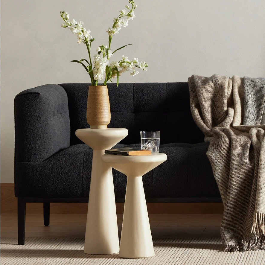 Ravine Concrete Accent Tables Natural Cream
