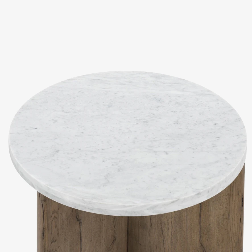 Toli End Table White Marble