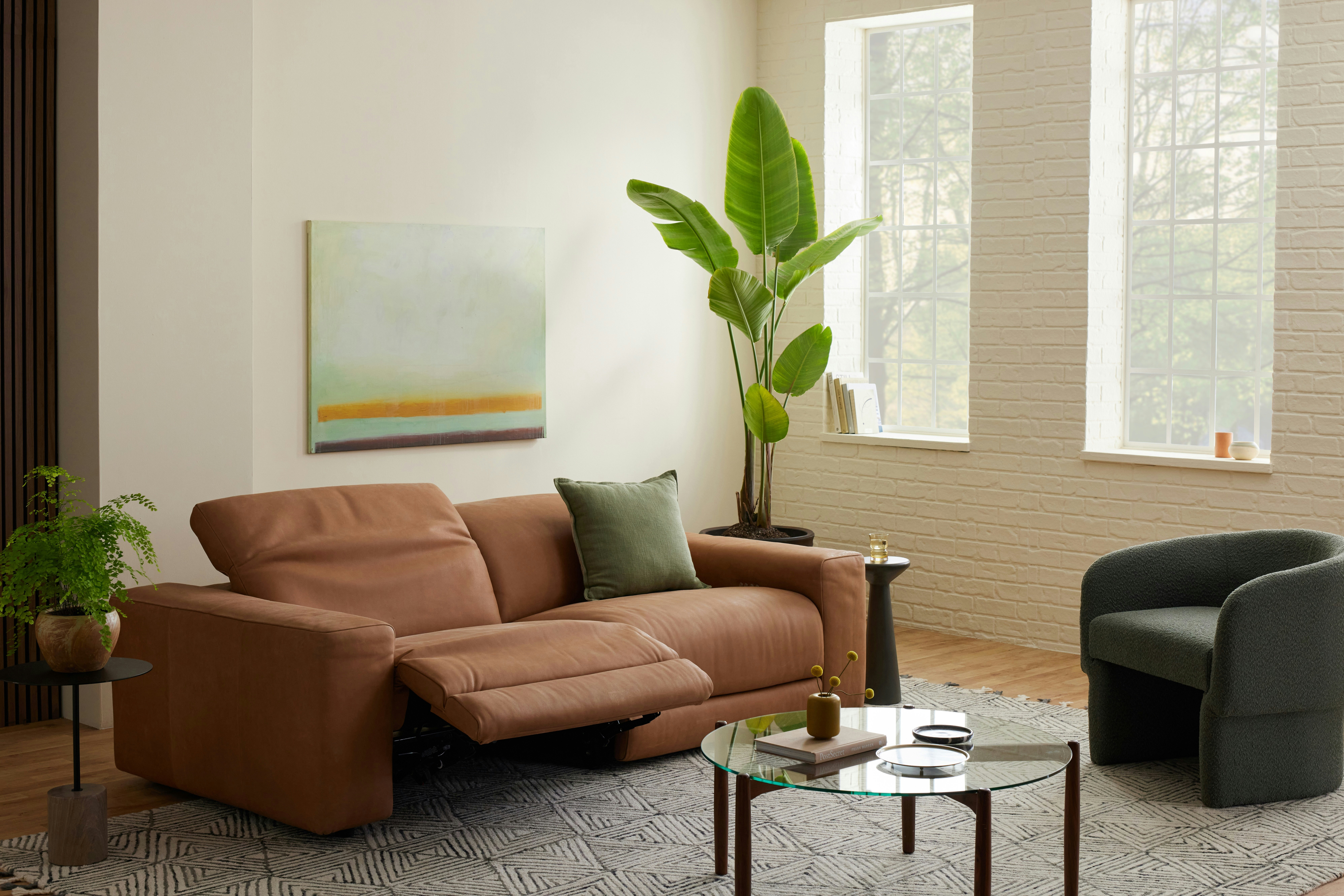 Nico Modular Reclining Sofa Hand Tipped Camel