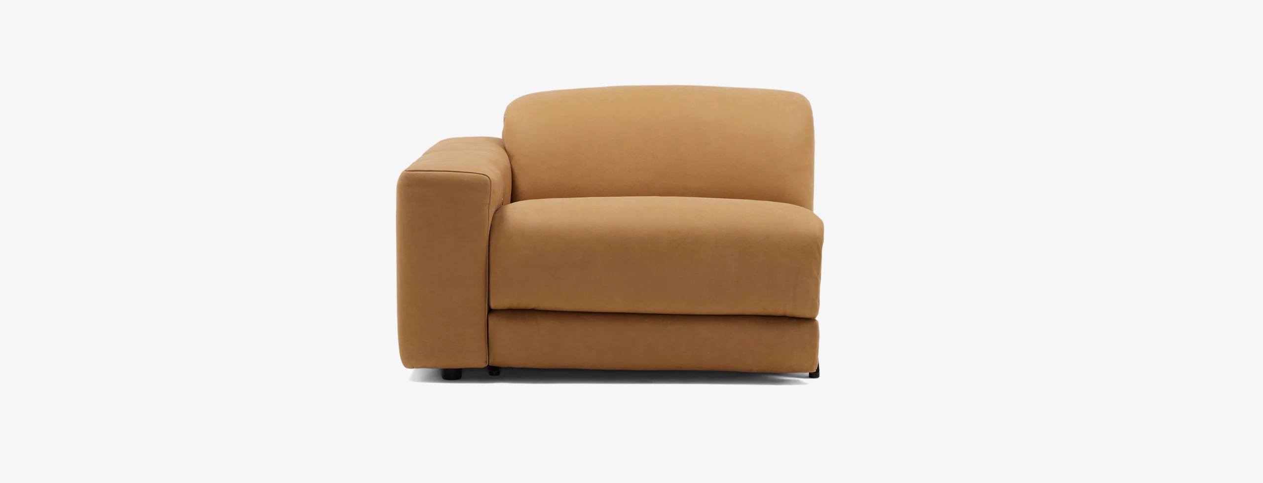 Nico Motion Modular Single Arm Chair (Left) Hand Tipped Camel Leathrer