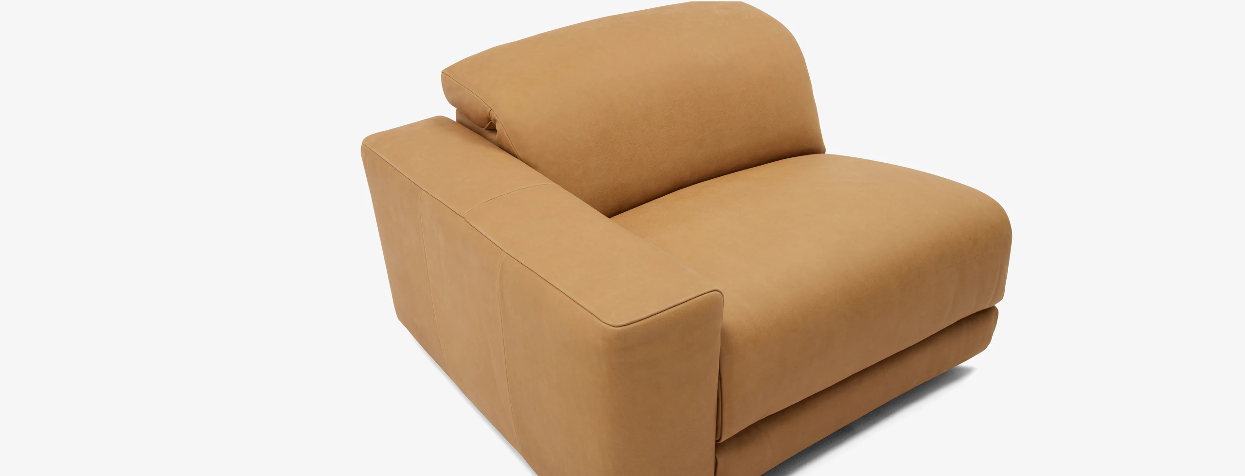 Nico Motion Modular Single Arm Chair (Left) Hand Tipped Camel Leathrer
