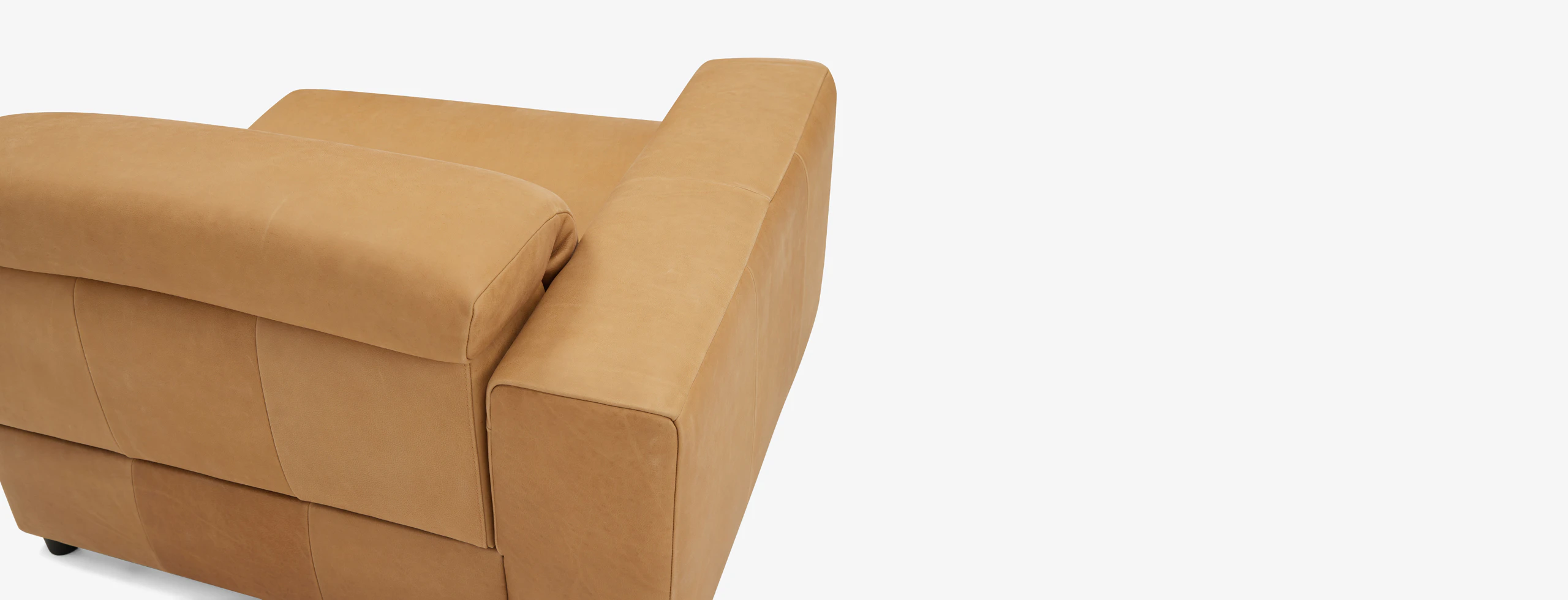 Nico Motion Modular Single Arm Chair (Left) Hand Tipped Camel Leathrer