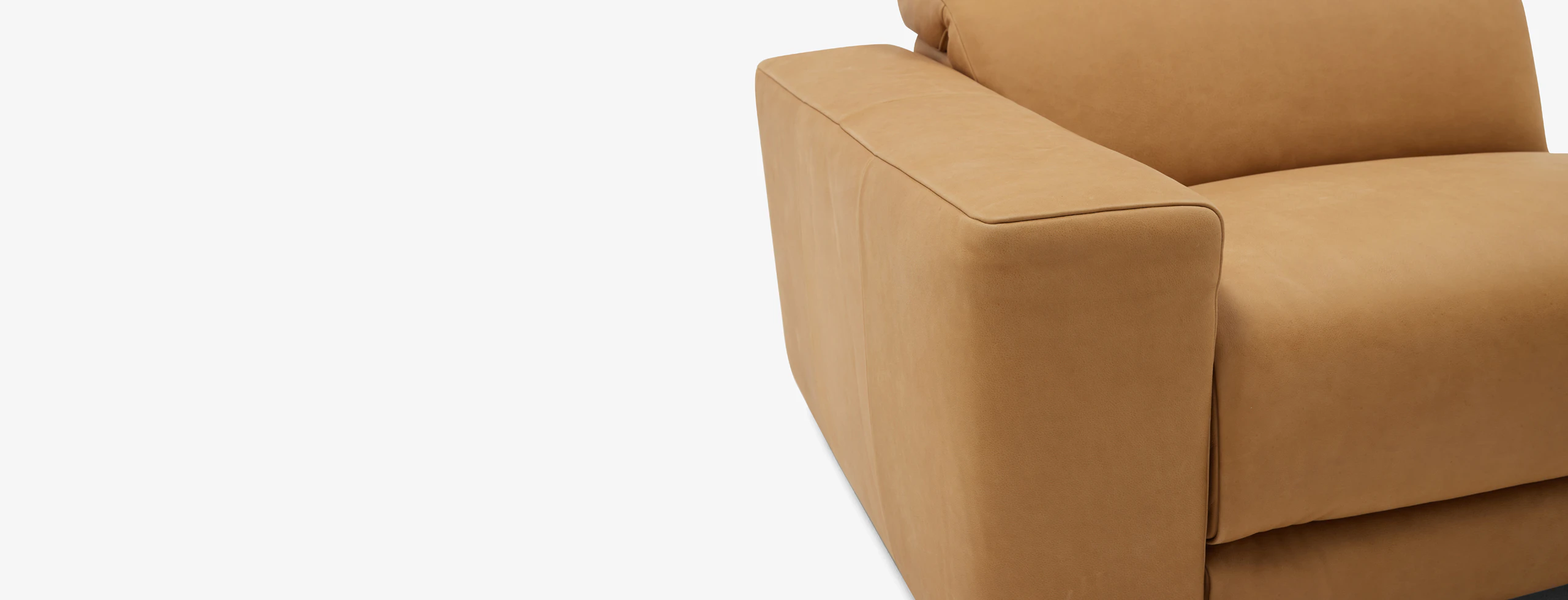 Nico Motion Modular Single Arm Chair (Left) Hand Tipped Camel Leathrer