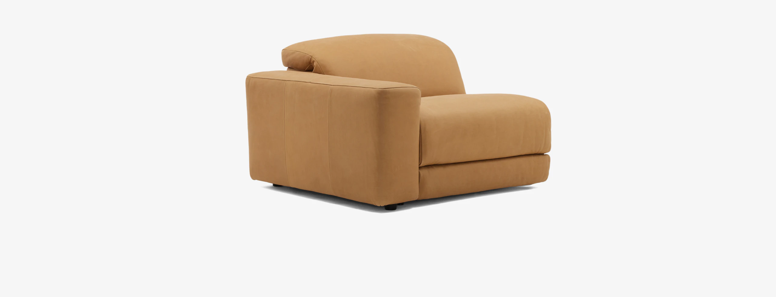 Nico Motion Modular Single Arm Chair (Left) Hand Tipped Camel Leathrer
