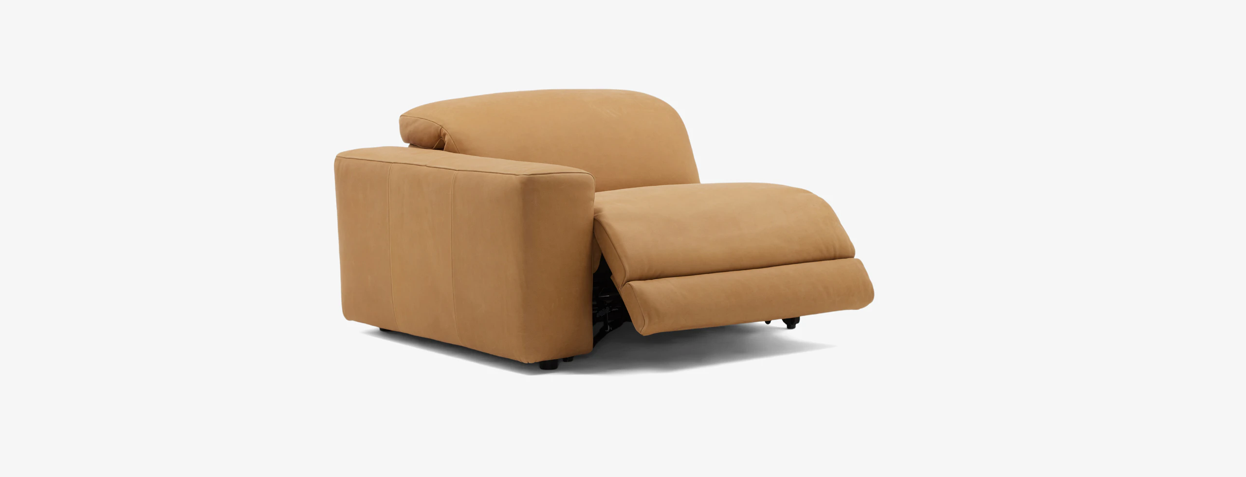 Nico Motion Modular Single Arm Chair (Left) Hand Tipped Camel Leathrer