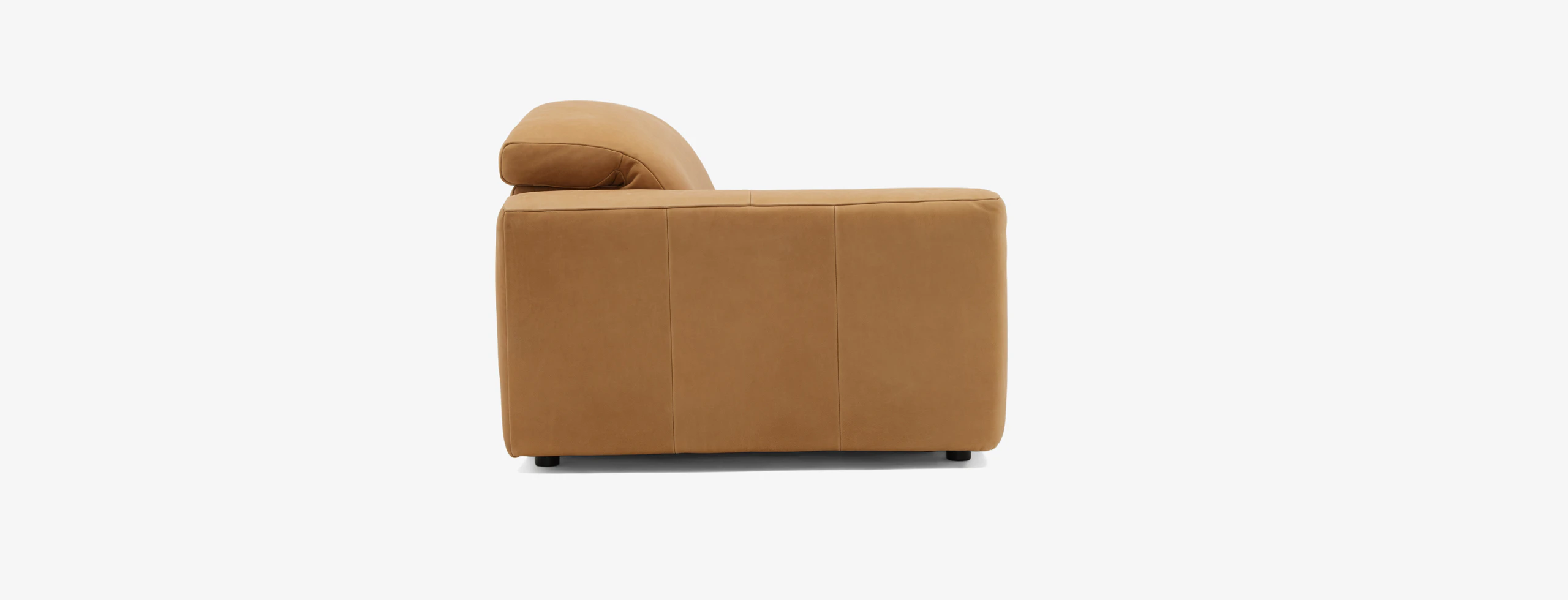 Nico Motion Modular Single Arm Chair (Left) Hand Tipped Camel Leathrer