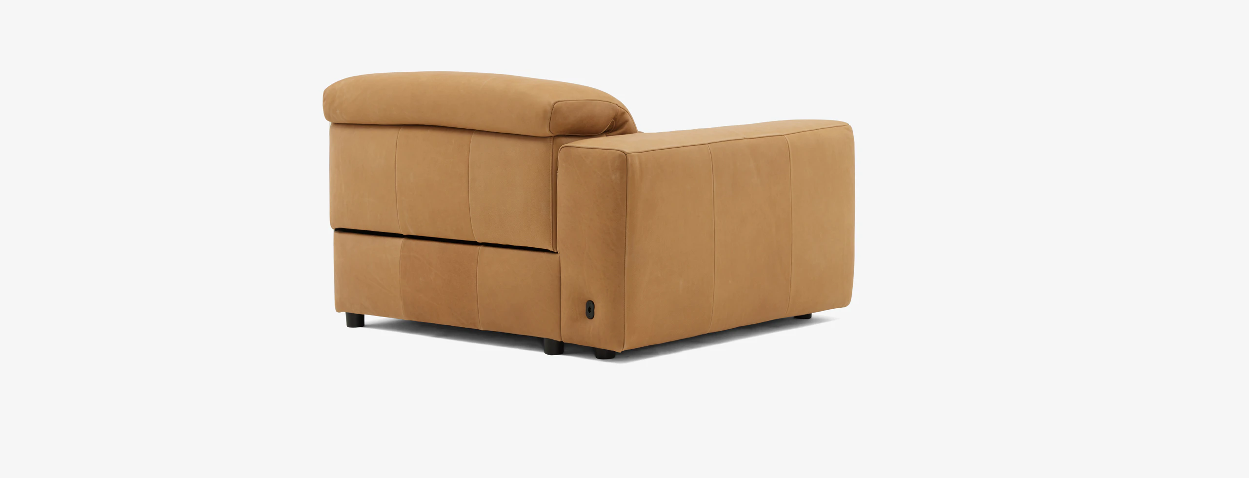 Nico Motion Modular Single Arm Chair (Left) Hand Tipped Camel Leathrer