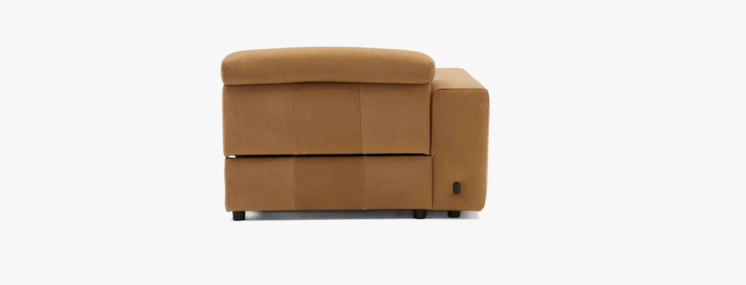Nico Motion Modular Single Arm Chair (Left) Hand Tipped Camel Leathrer