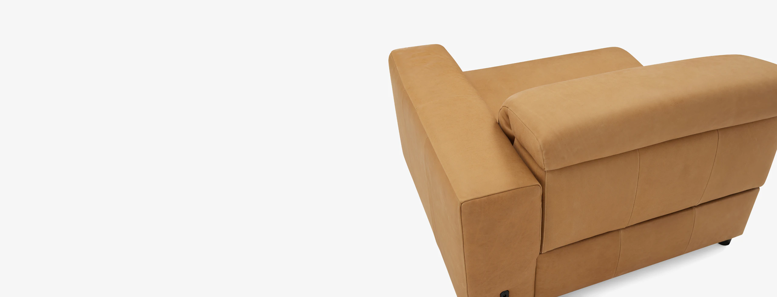 Nico Motion Modular Single Arm Chair (Right) Hand Tipped Camel Leather