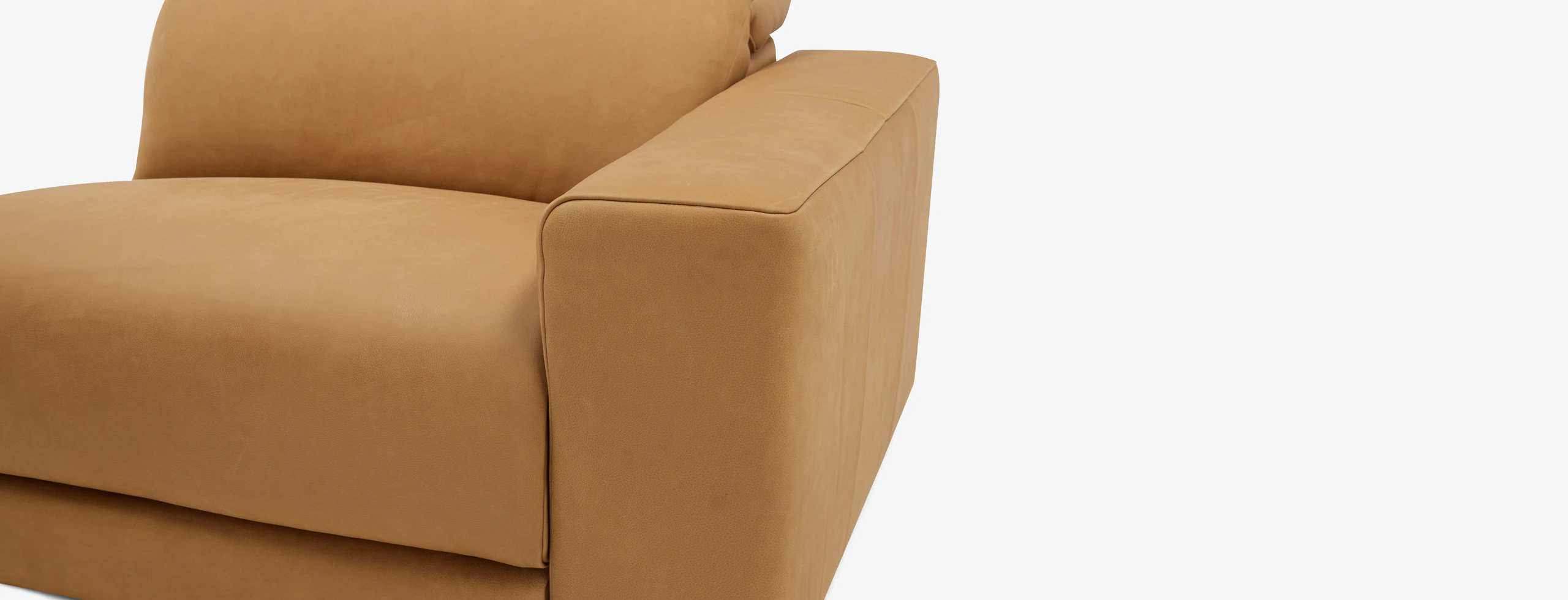 Nico Motion Modular Single Arm Chair (Right) Hand Tipped Camel Leather