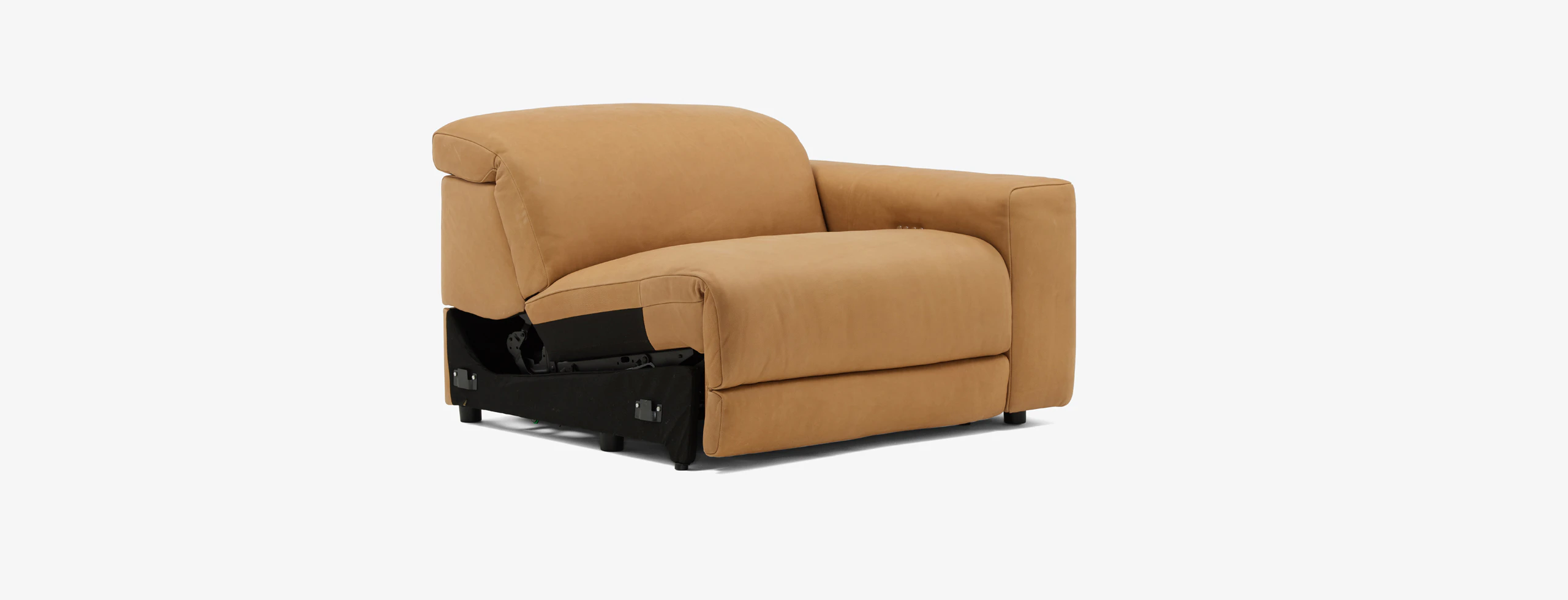 Nico Motion Modular Single Arm Chair (Right) Hand Tipped Camel Leather