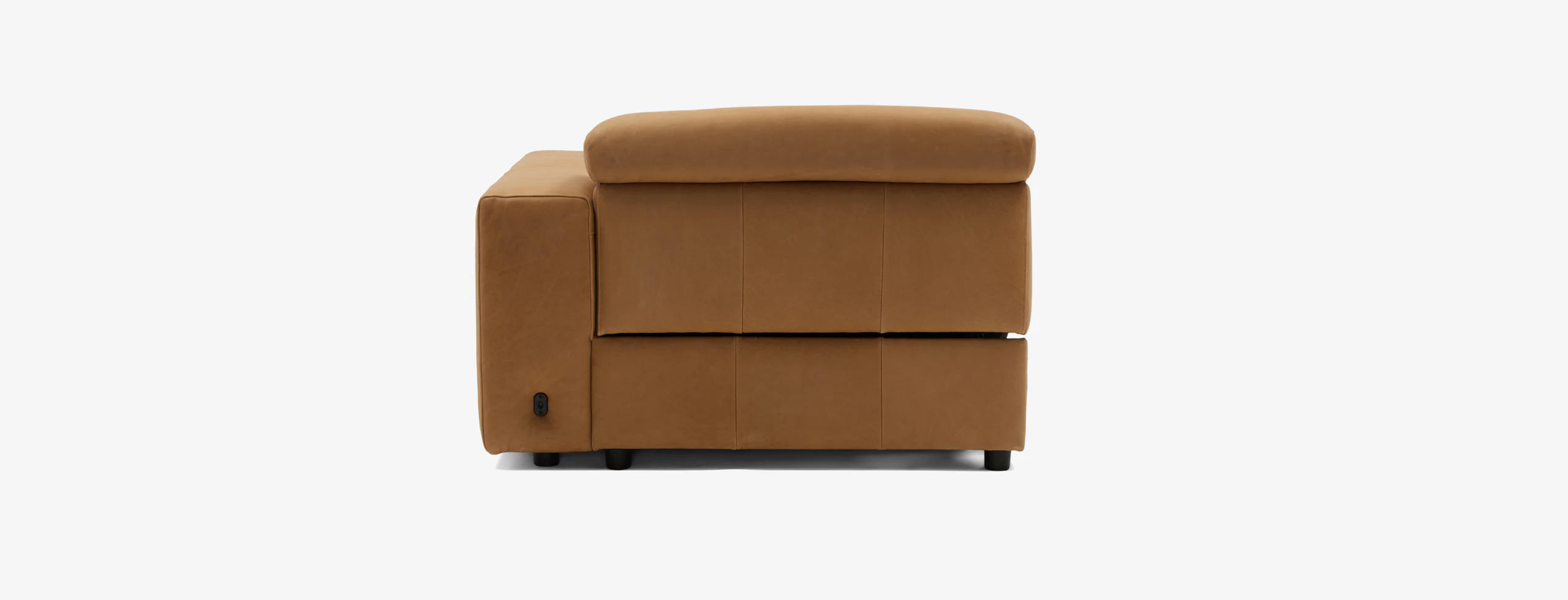 Nico Motion Modular Single Arm Chair (Right) Hand Tipped Camel Leather