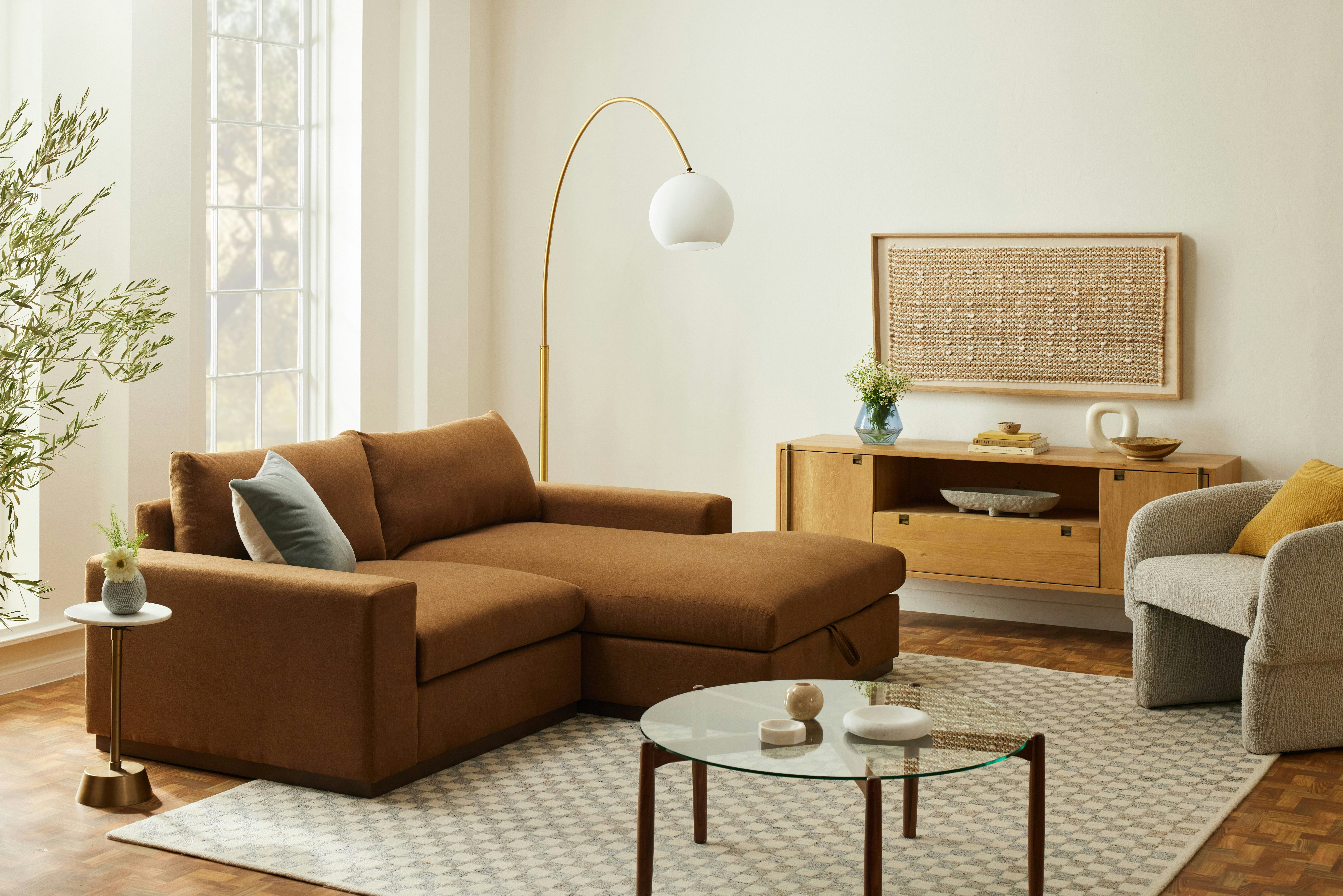 Holt Compact Storage Sectional Faithful Mocha