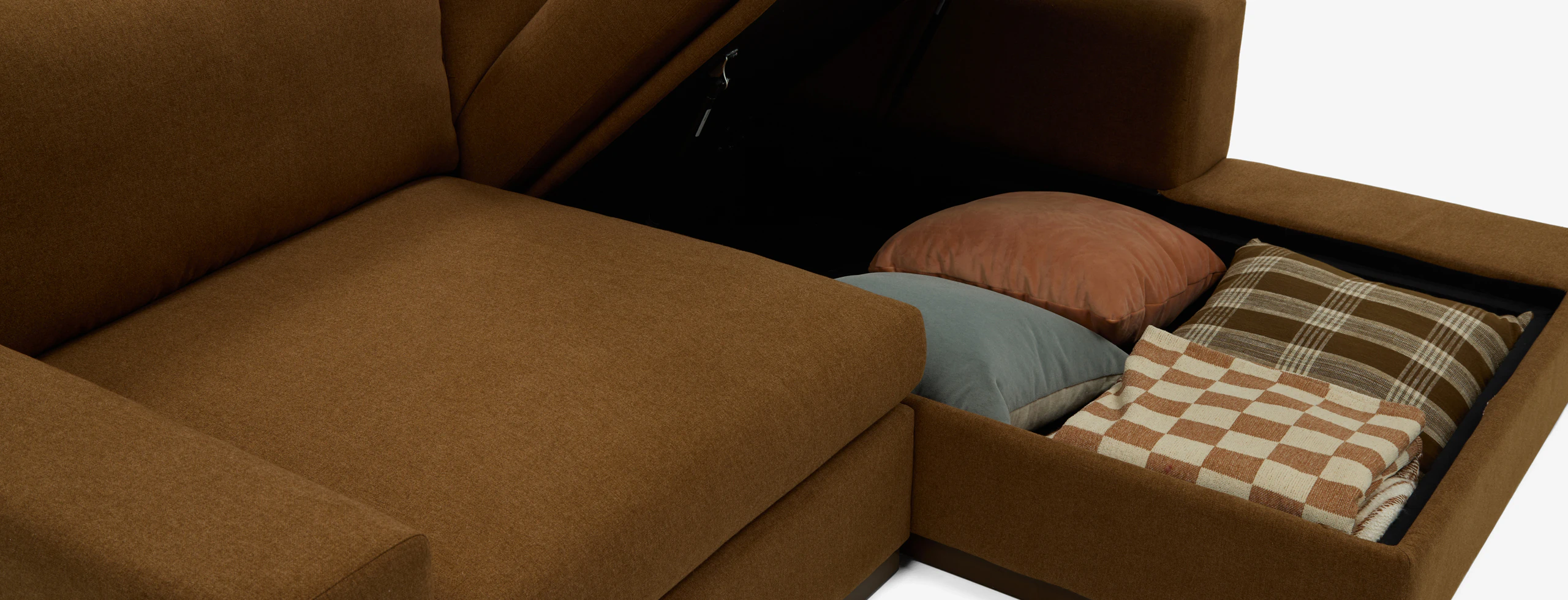 Holt Modular Compact Sectional With Storage Faithful Mocha