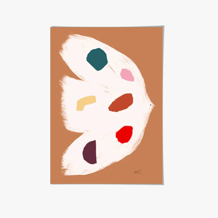 Matias Larrain Bird and Shapes Art Print