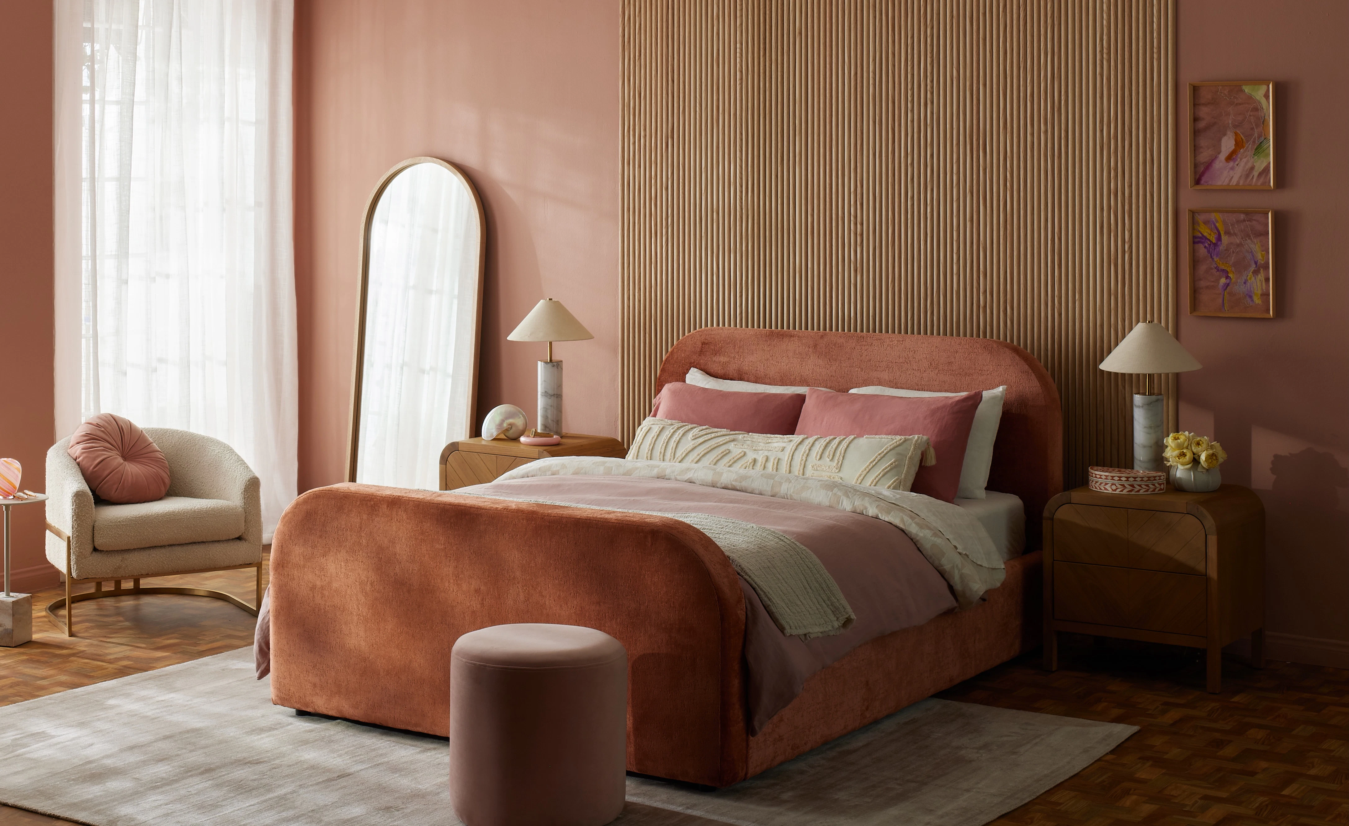 Cara Bed Plush Terra Rose