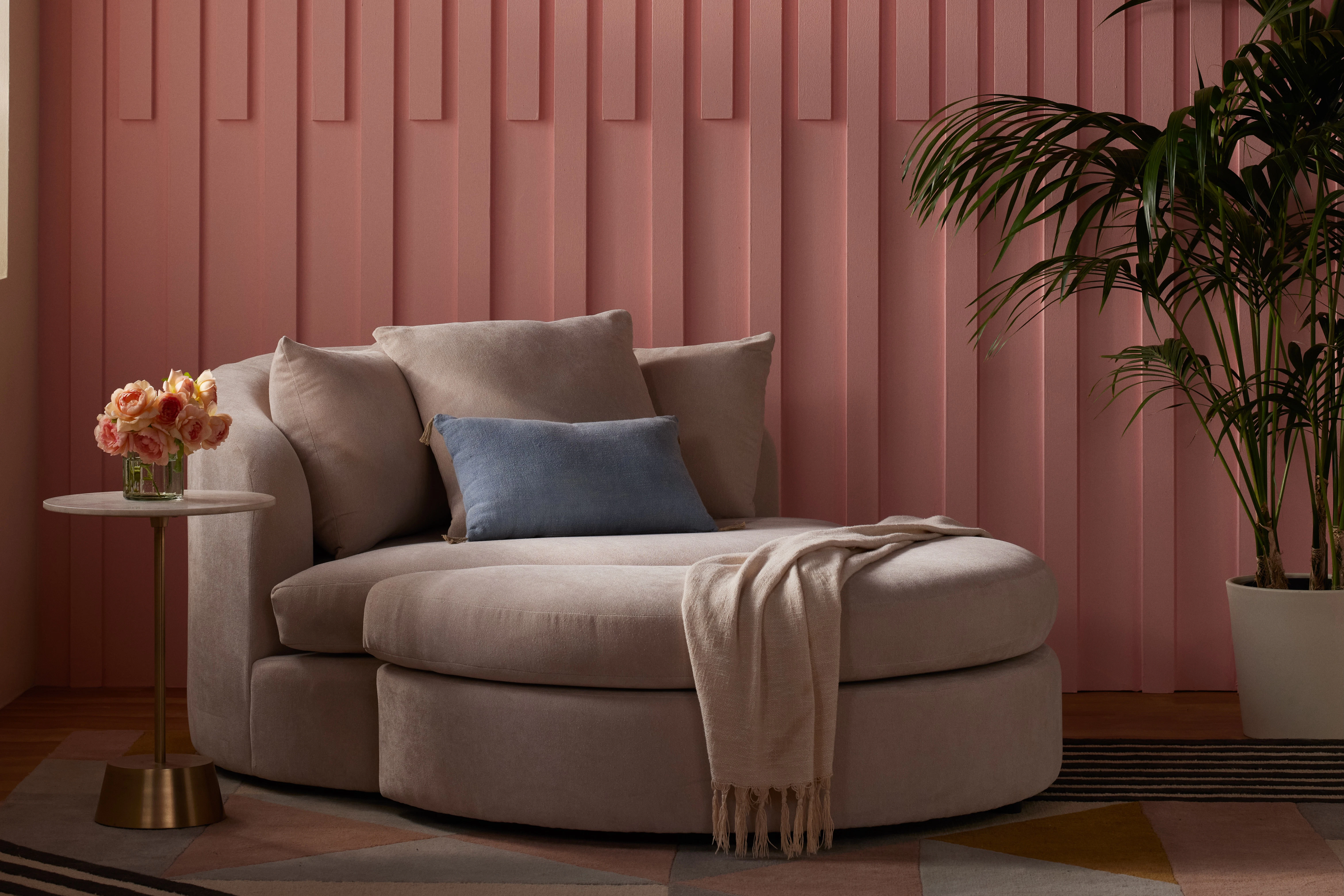 Amelia Grand Swivel Chair Ottoman Resource Oat