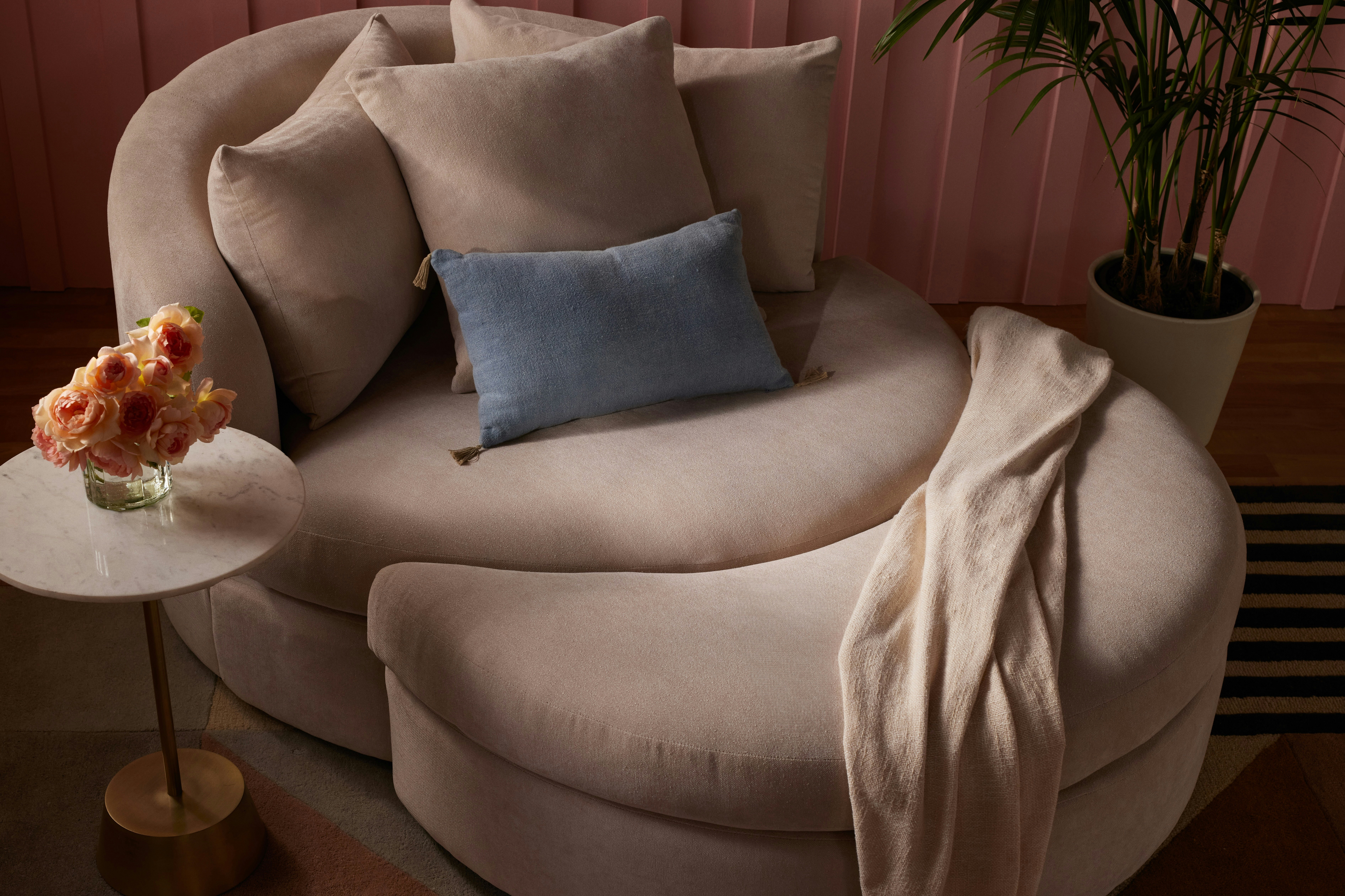 Amelia Grand Swivel Chair Ottoman Resource Oat