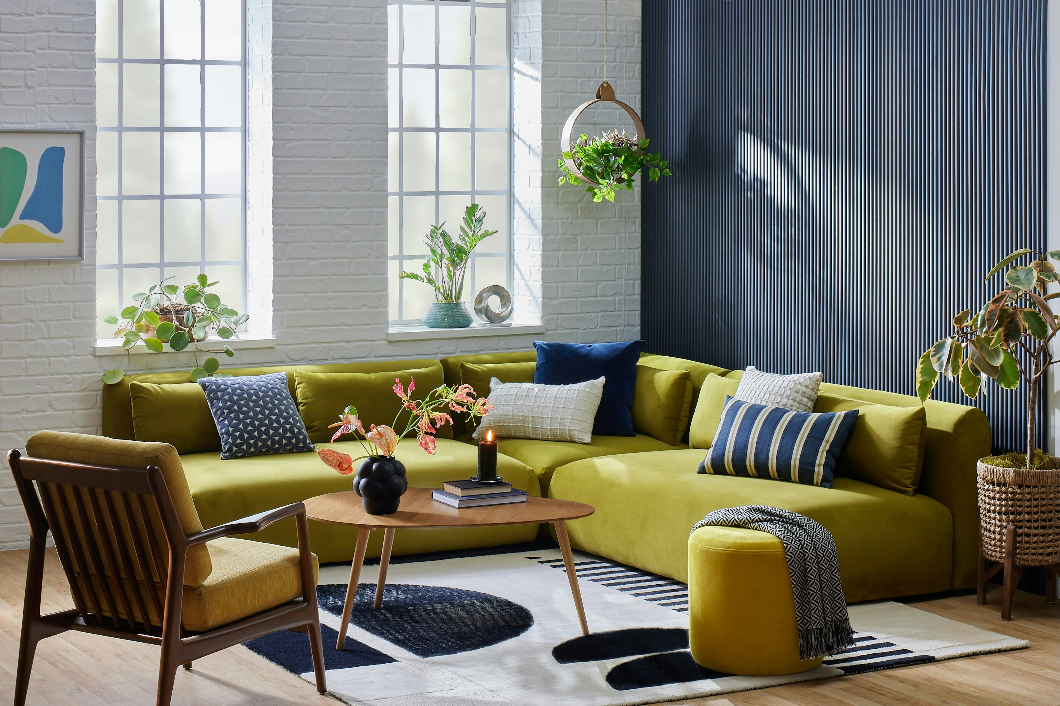 Carin Armless Corner Sectional Royale Evergreen