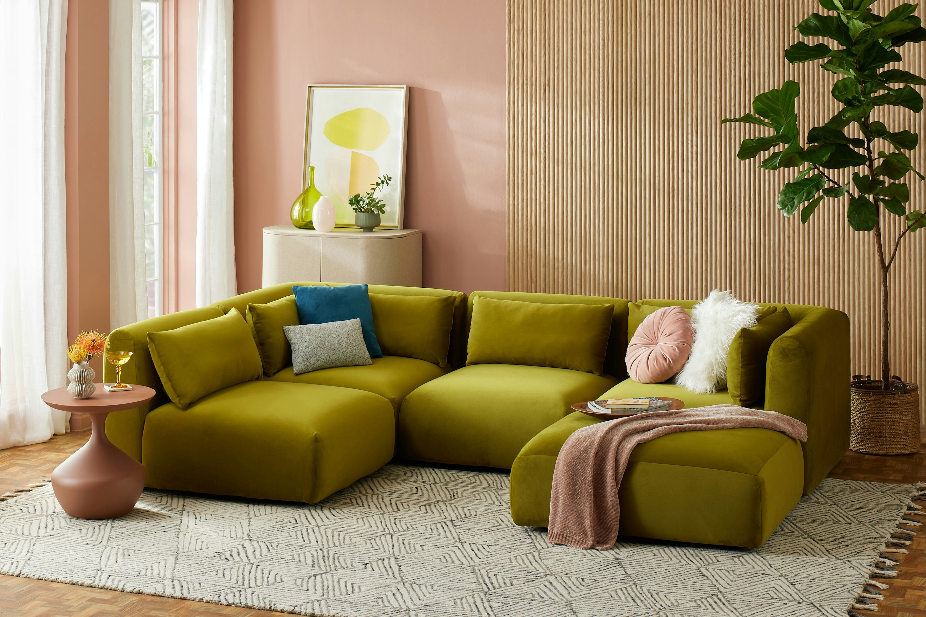 Carin Modular Sofa Bumper Sectional Royale Apple