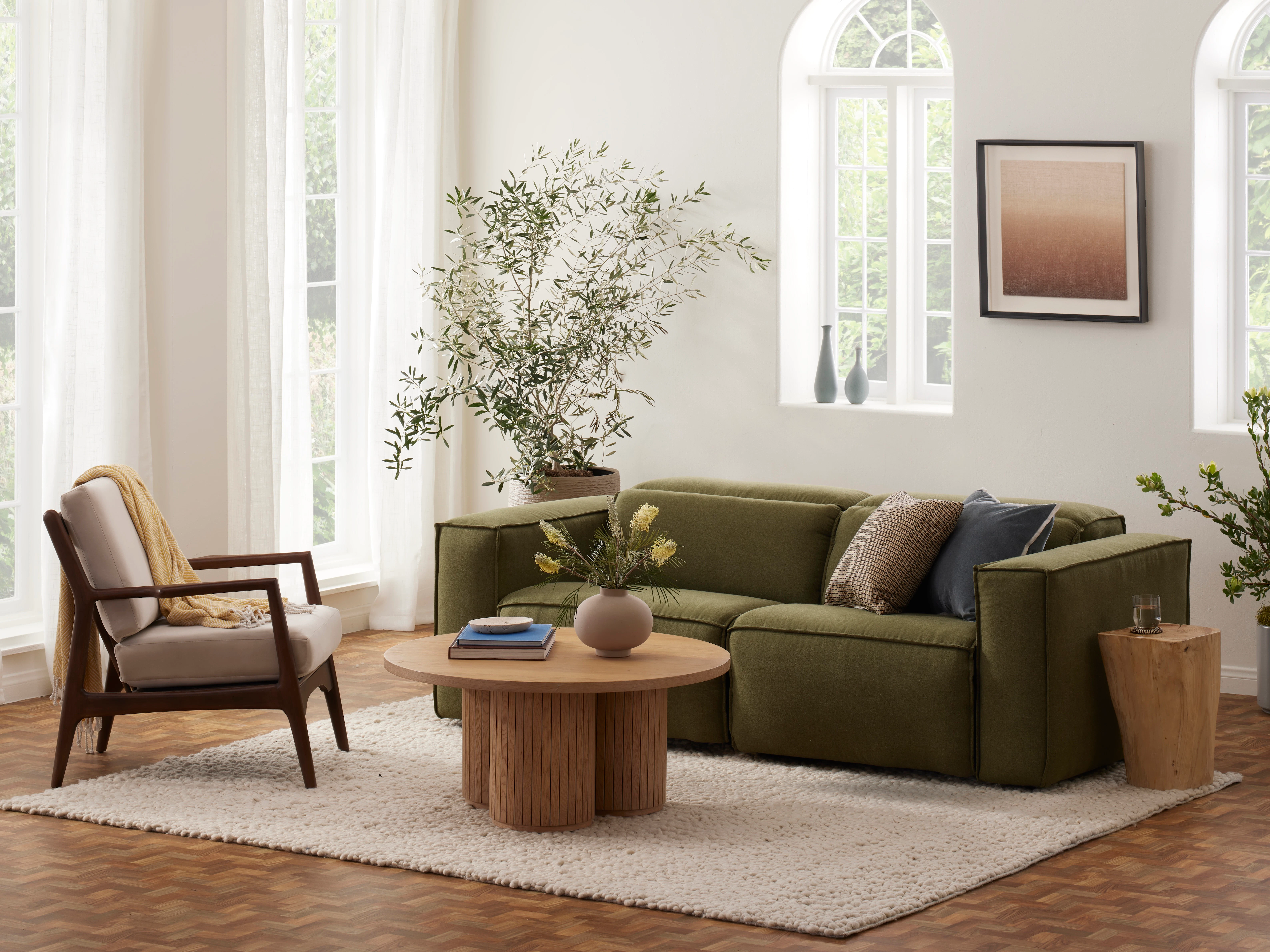 Camden Modular Reclining Sofa pieces Faithful Olive