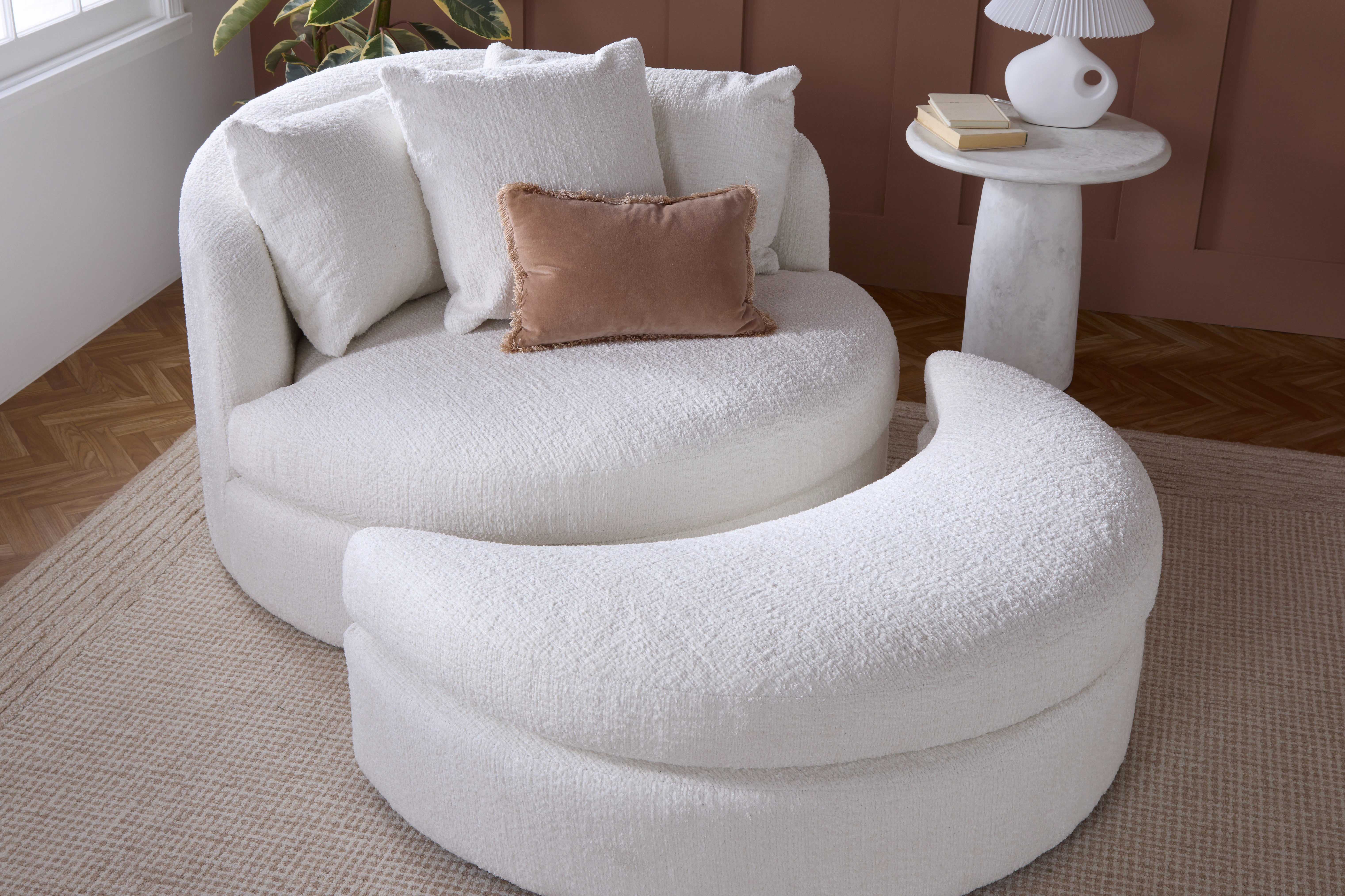 Amelia Grand Swivel Ottoman Karina Cloud