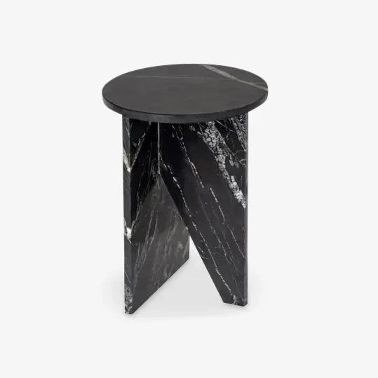 Gia Accent Table Black Marble