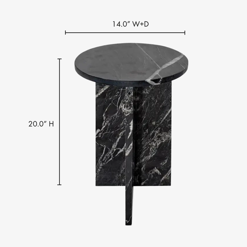 Gia Accent Table Black Marble