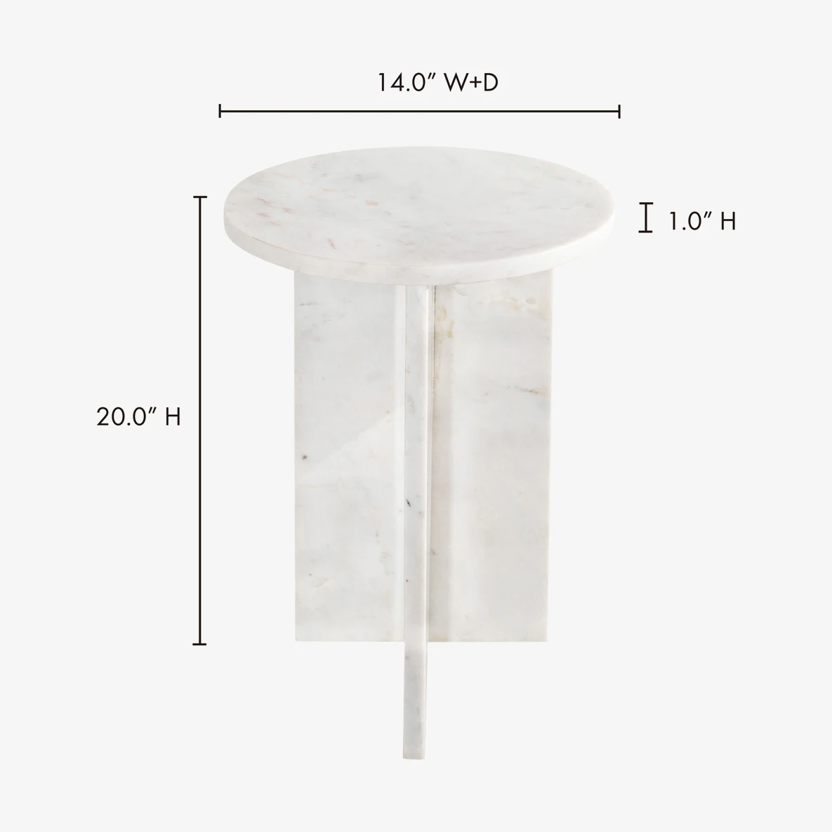 Gia Accent Table White Marble