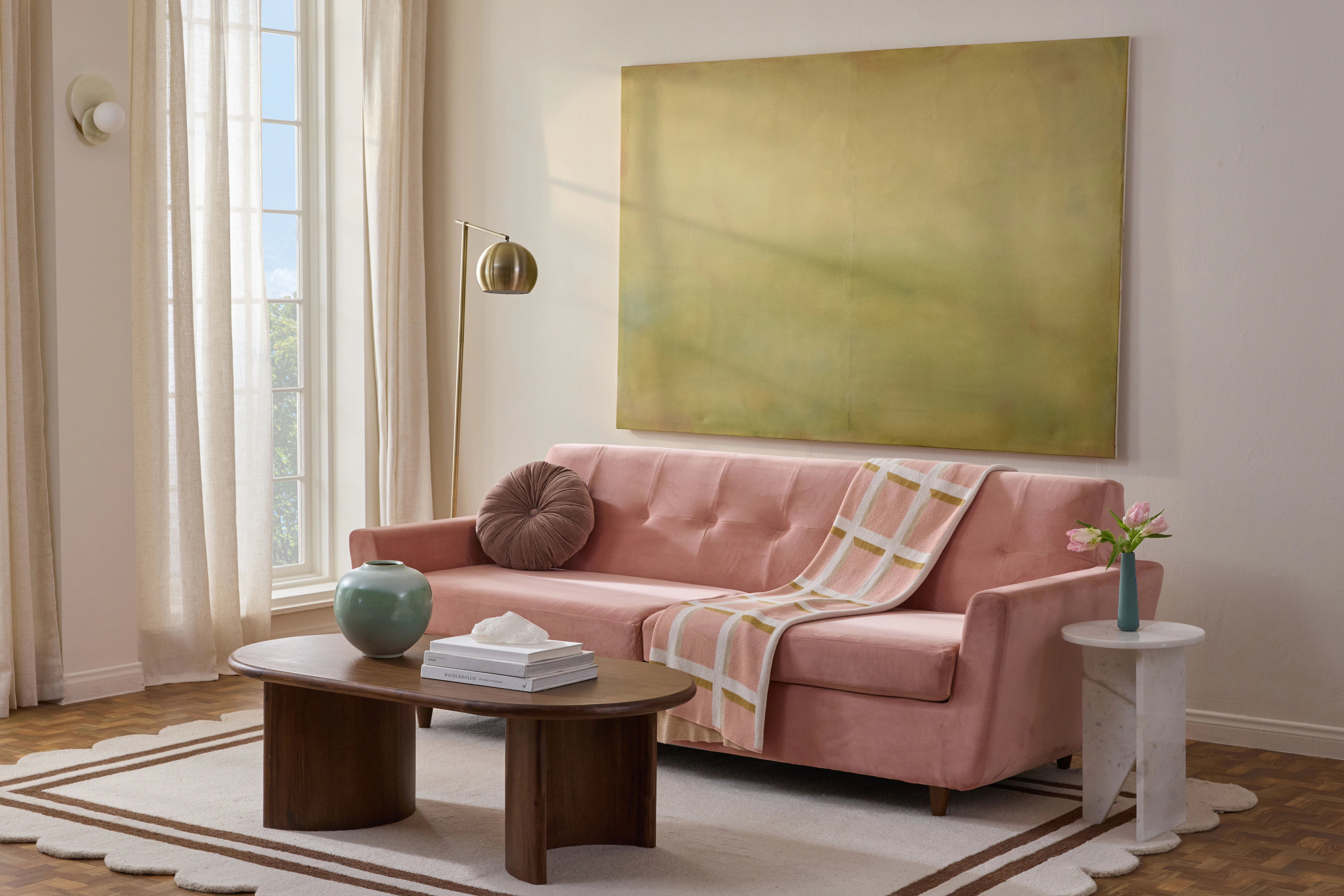 Hughes Sleeper Sofa Royale Blush