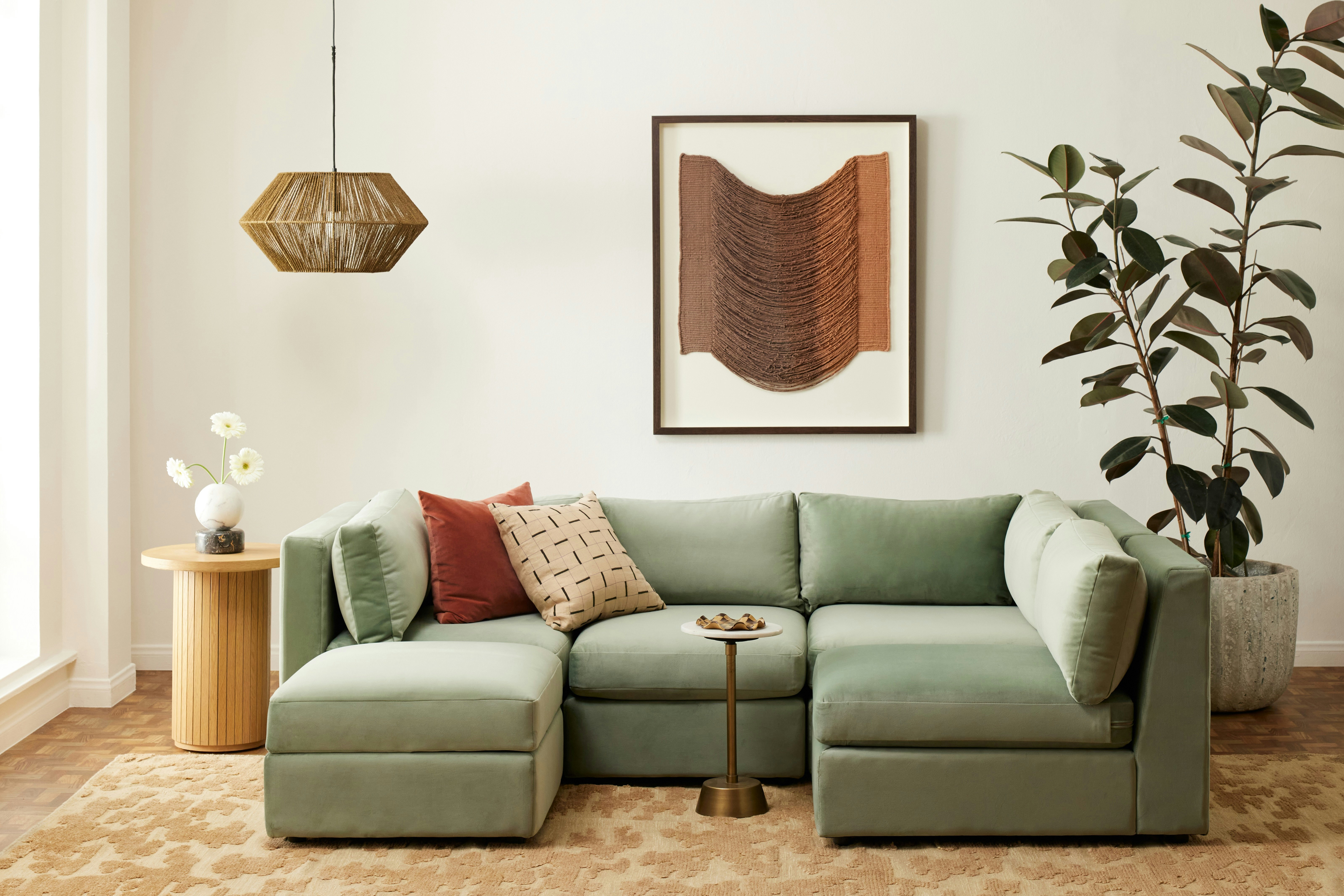 Daya Modular Sofa Bumper Sectional Royale Sage