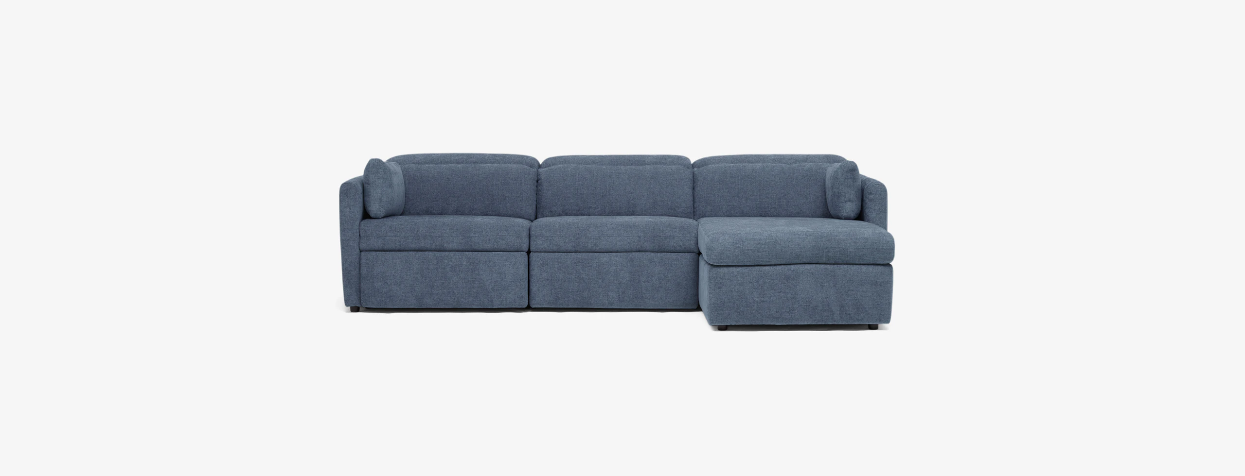 Fitz Modula Chaise Sectional Milo French Blue