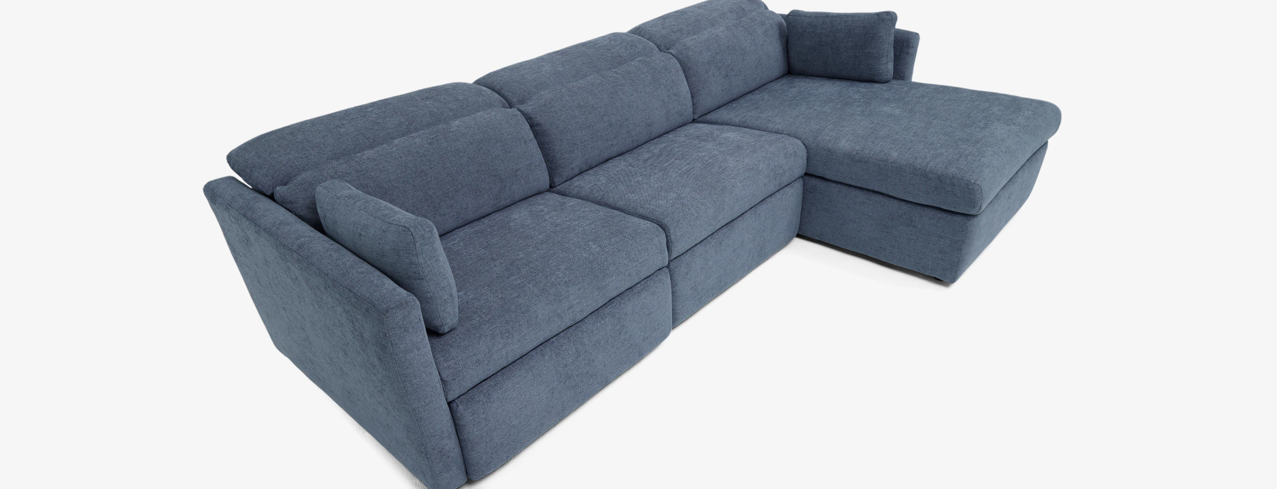 Fitz Modula Chaise Sectional Milo French Blue