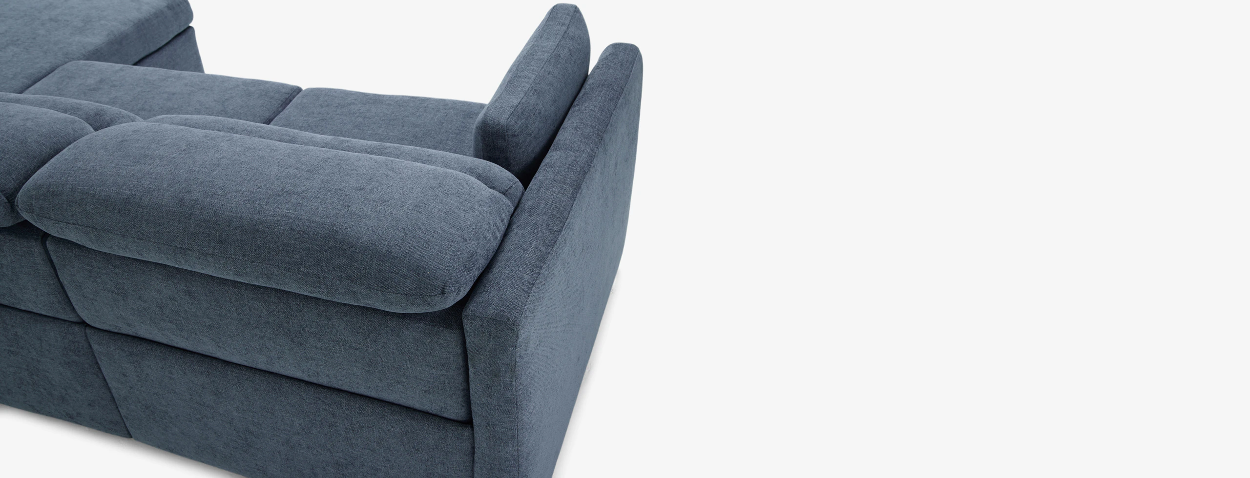 Fitz Modula Chaise Sectional Milo French Blue