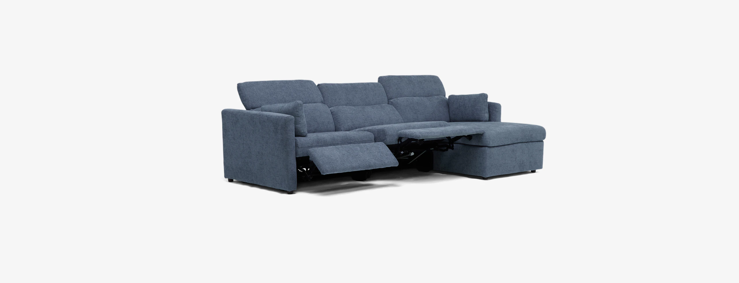 Fitz Modula Chaise Sectional Milo French Blue