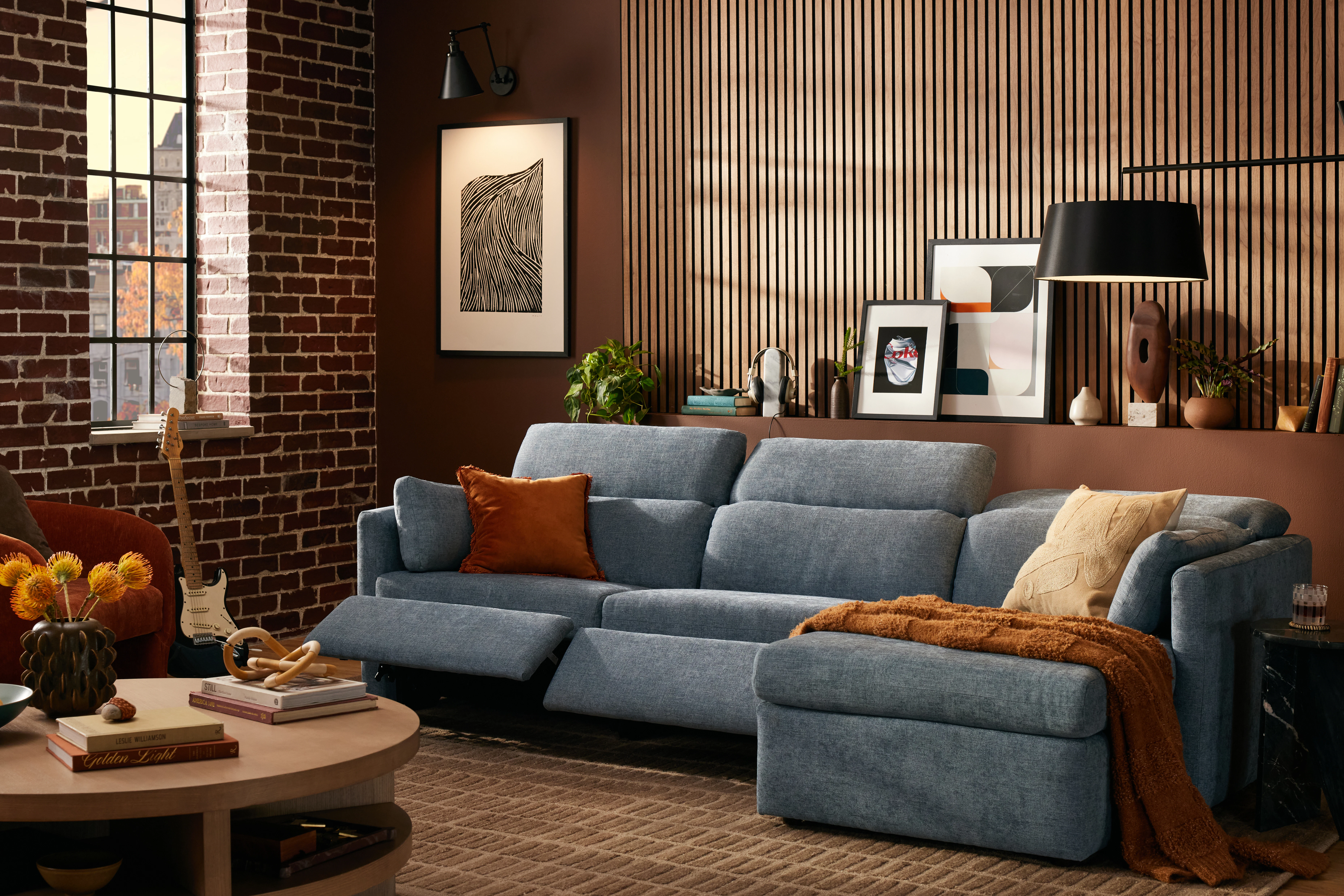 Fitz Modular Chaise Sectinal Milo French Blue