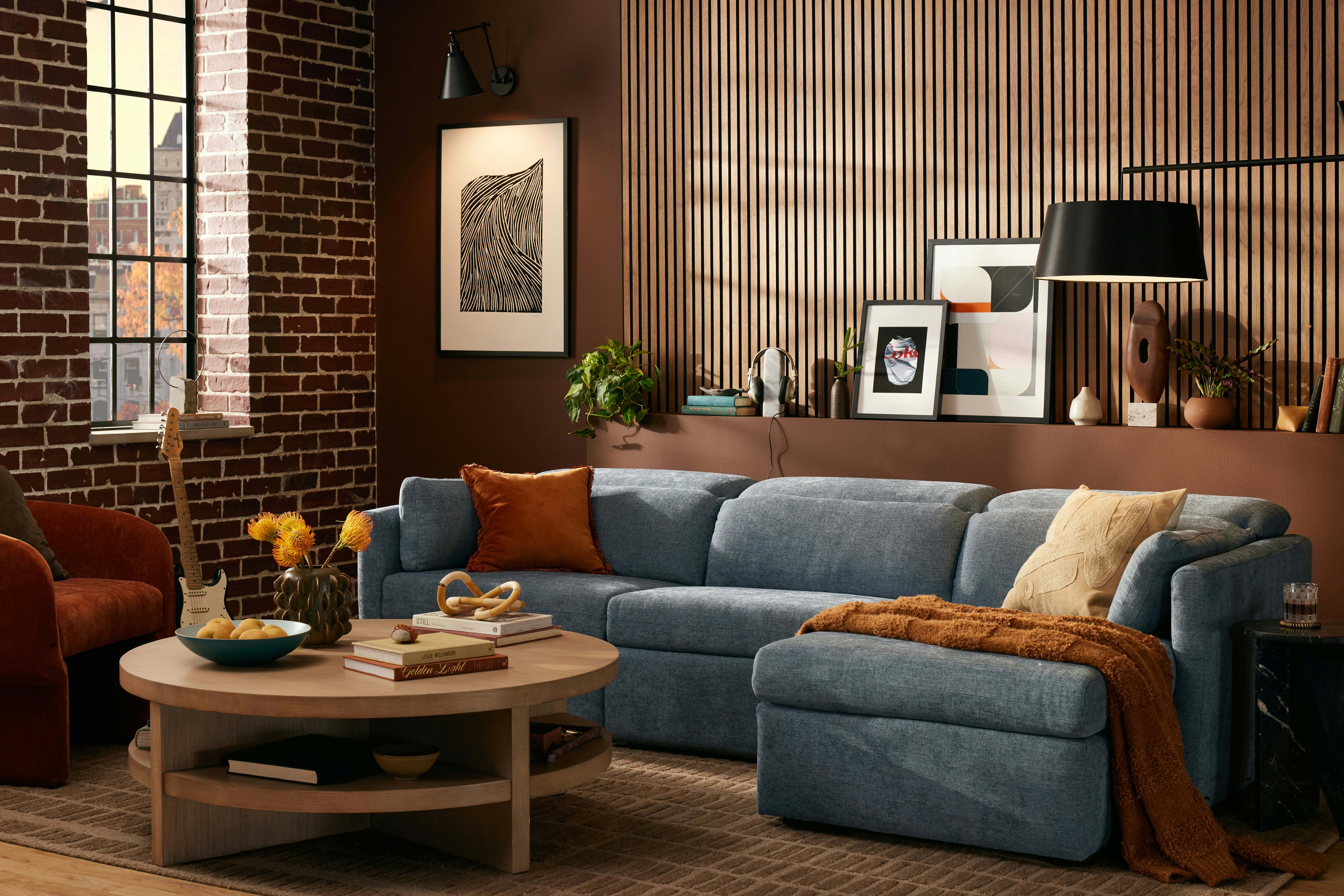 Fitz Modular Chaise Sectinal Milo French Blue